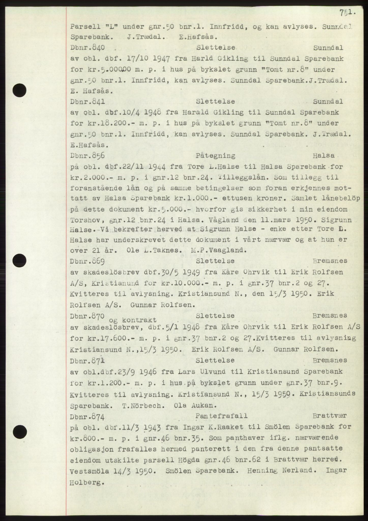 Nordmøre sorenskriveri, SAT/A-4132/1/2/2Ca: Pantebok nr. C82b, 1946-1951, Dagboknr: 840/1950