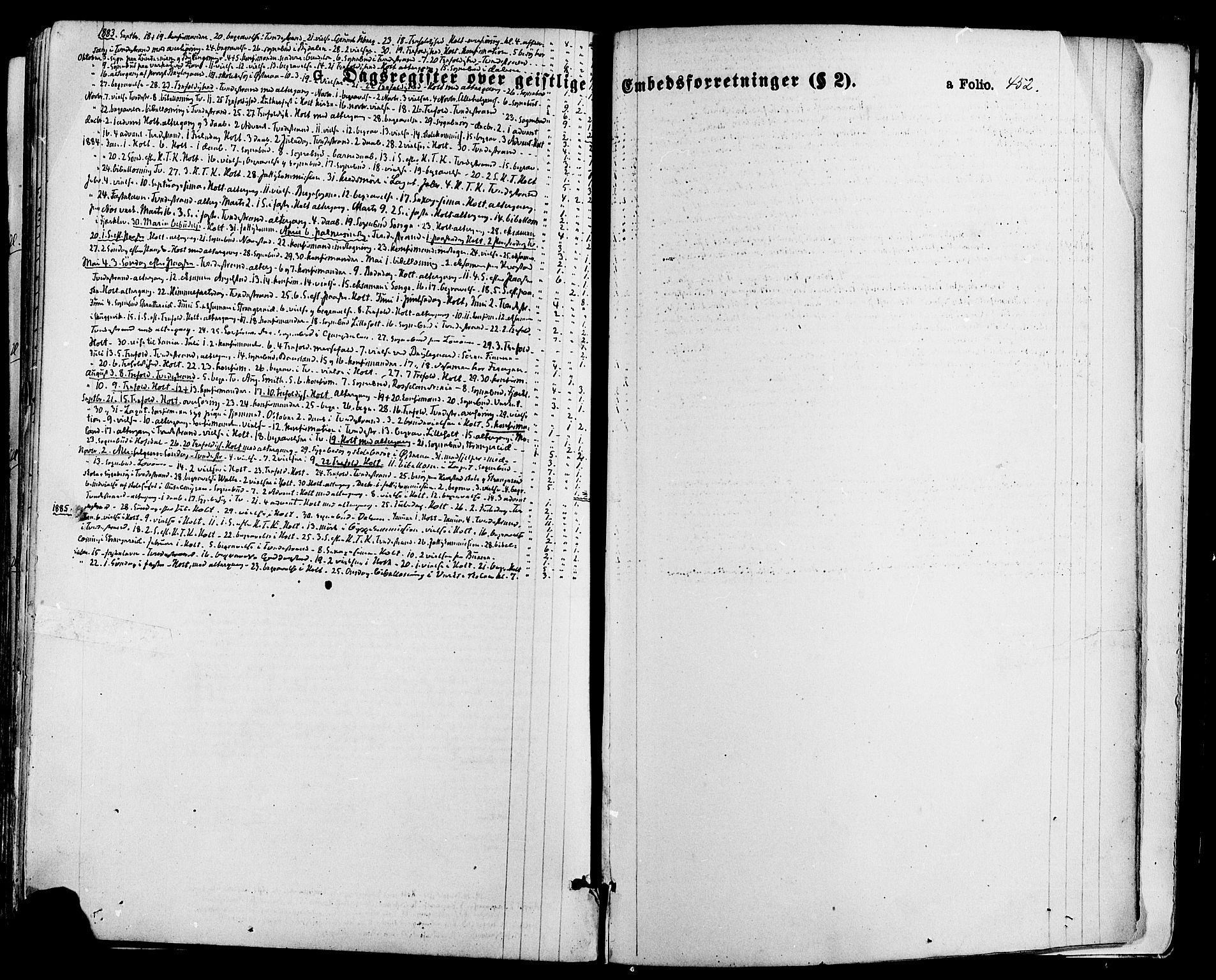 Holt sokneprestkontor, SAK/1111-0021/F/Fa/L0010: Ministerialbok nr. A 10, 1872-1885, s. 452
