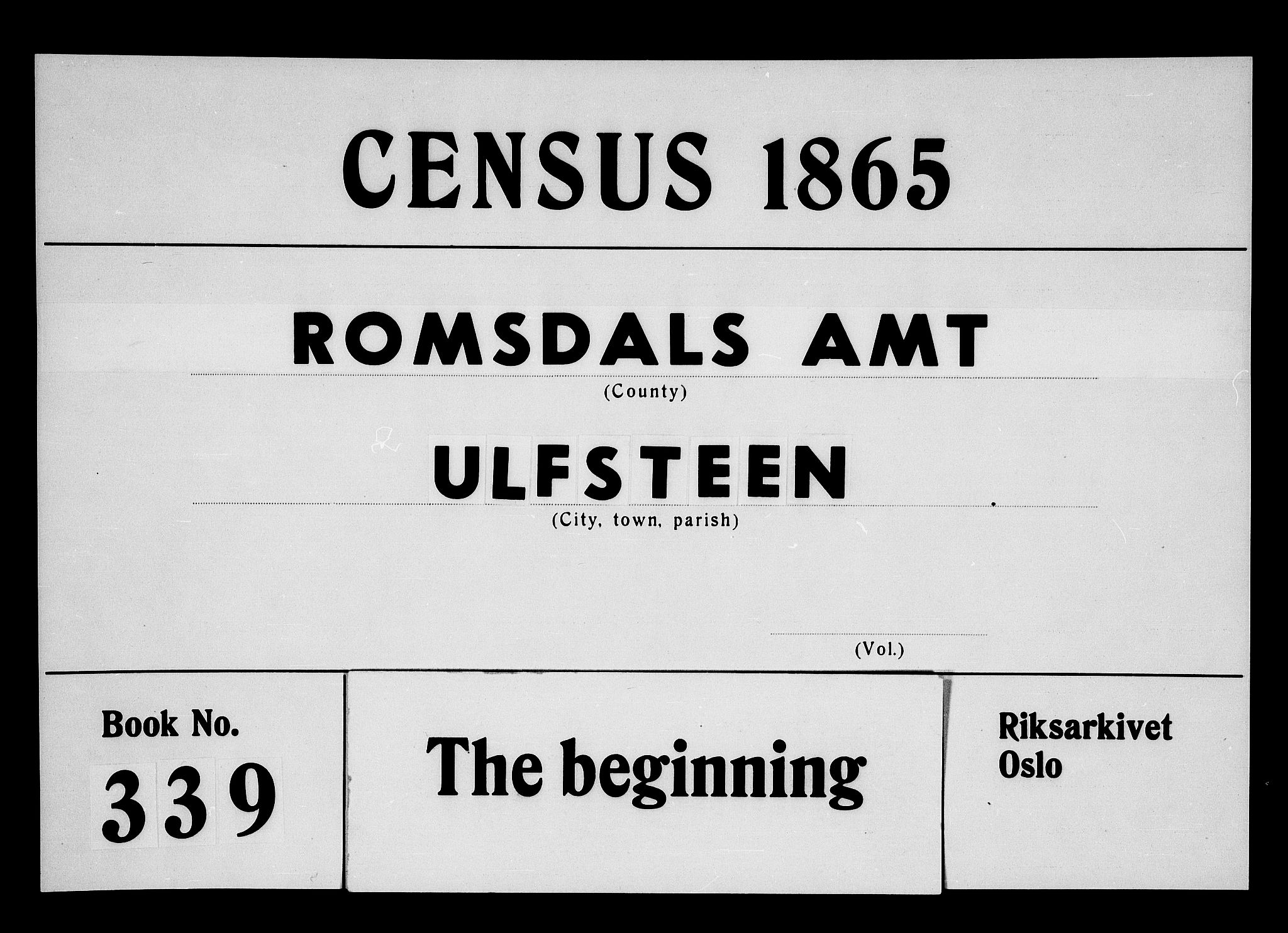 RA, Folketelling 1865 for 1516P Ulstein prestegjeld, 1865, s. 1