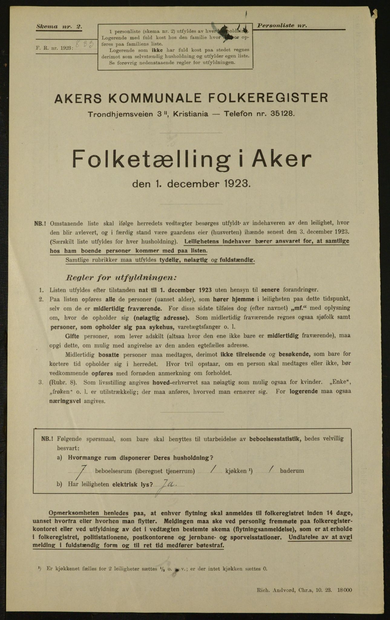 , Kommunal folketelling 1.12.1923 for Aker, 1923, s. 5135