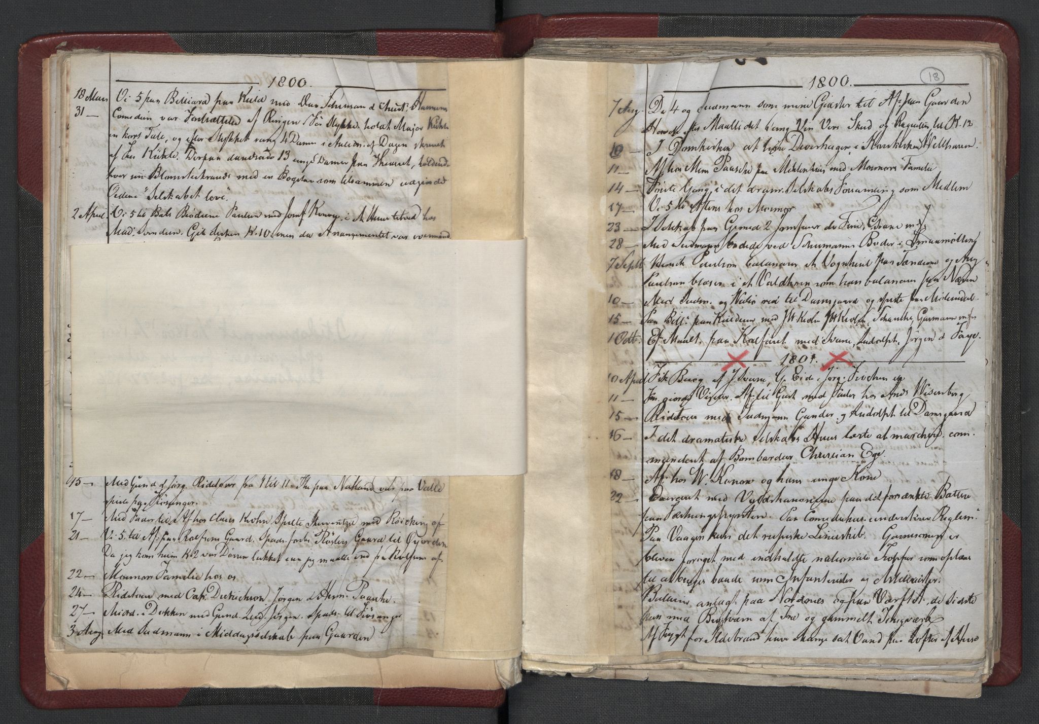 Meltzer, Fredrik, AV/RA-PA-0028/F/L0001: Dagbok for årene 1796-1808, 1811, 1817, 1796-1817, s. 17b-18a