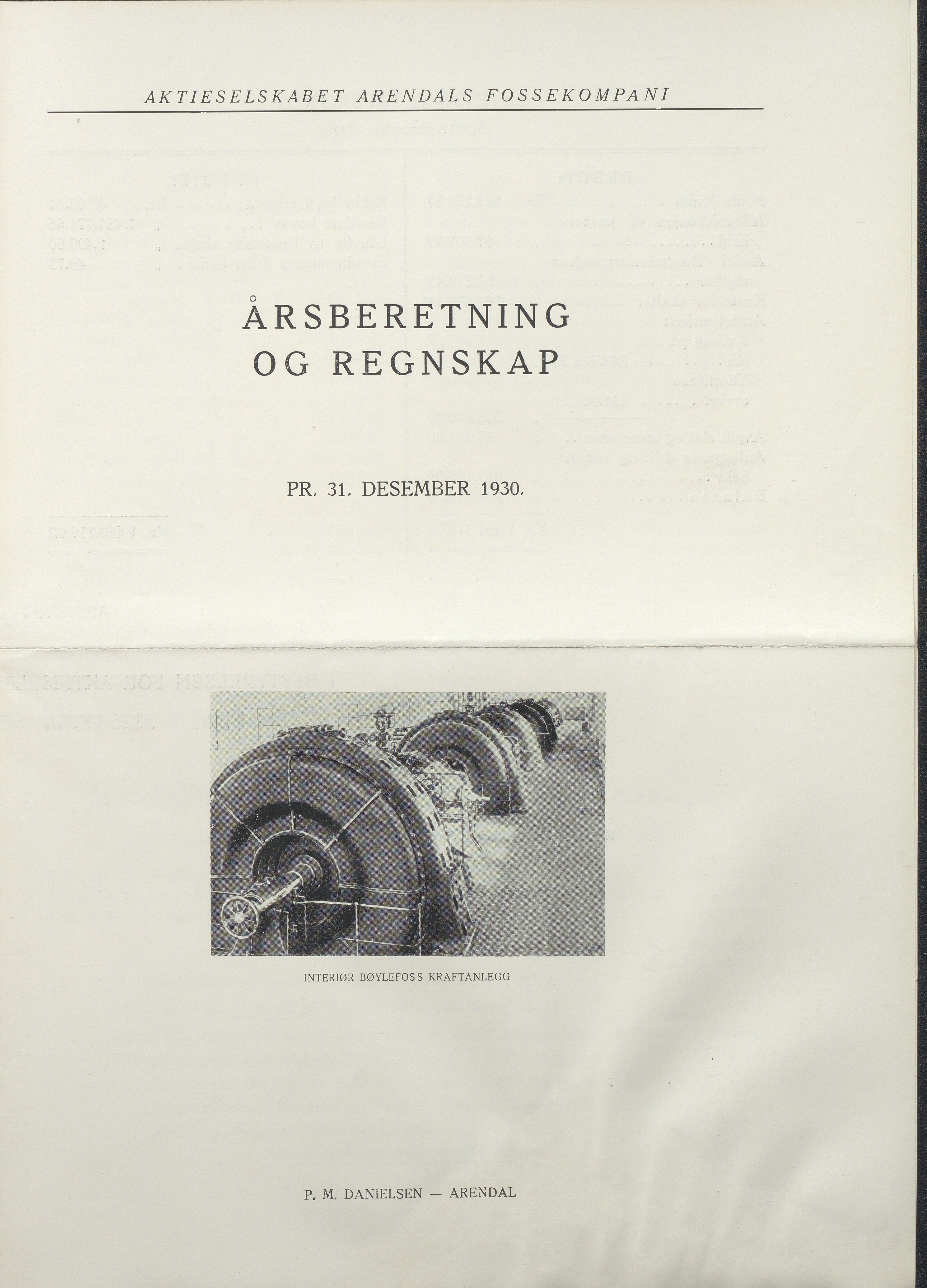 Arendals Fossekompani, AAKS/PA-2413/X/X01/L0001/0009: Beretninger, regnskap, balansekonto, gevinst- og tapskonto / Årsberetning og regnskap 1928 - 1935, 1928-1935, s. 7