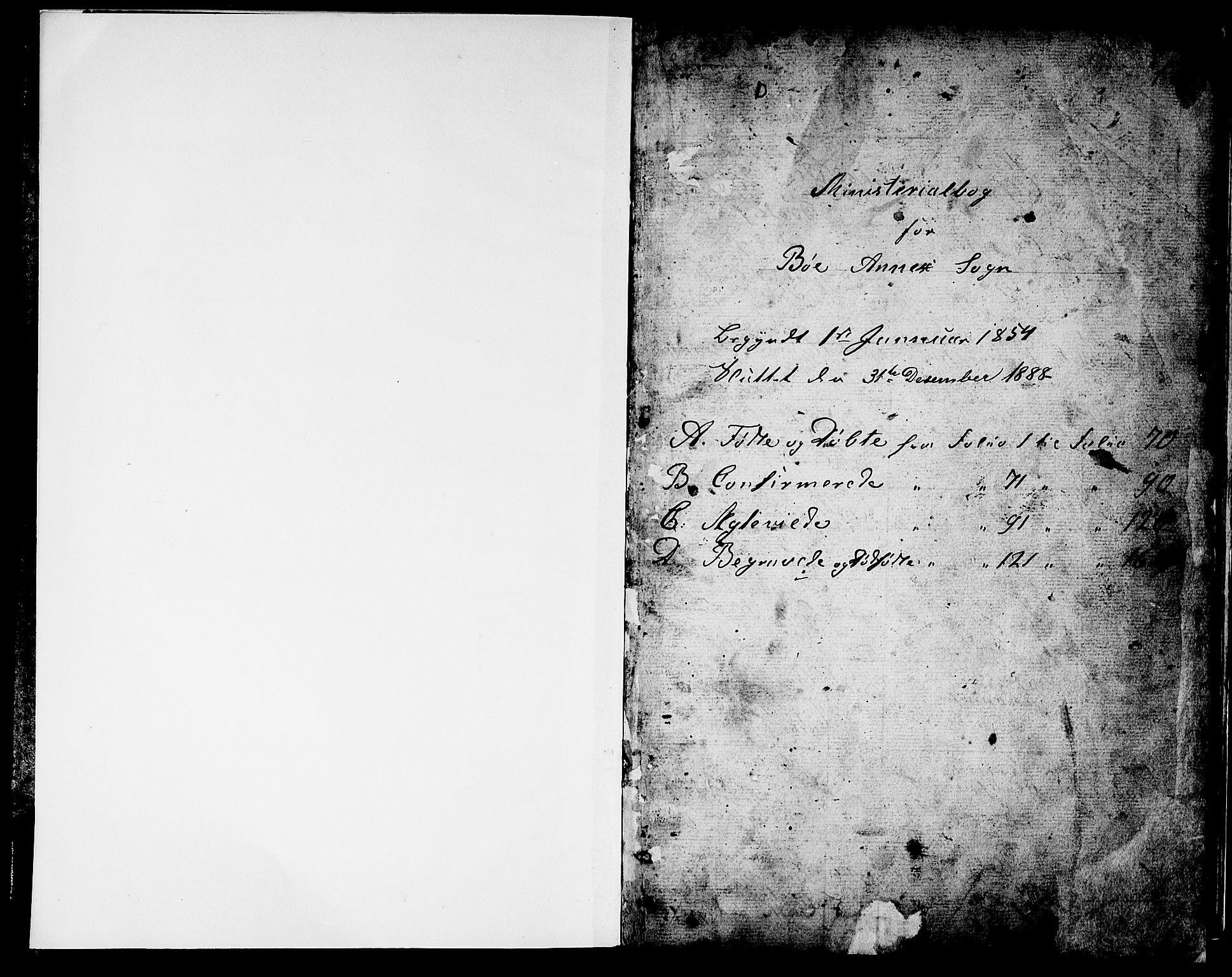 Hyllestad sokneprestembete, SAB/A-80401: Klokkerbok nr. B 1, 1854-1889, s. 1