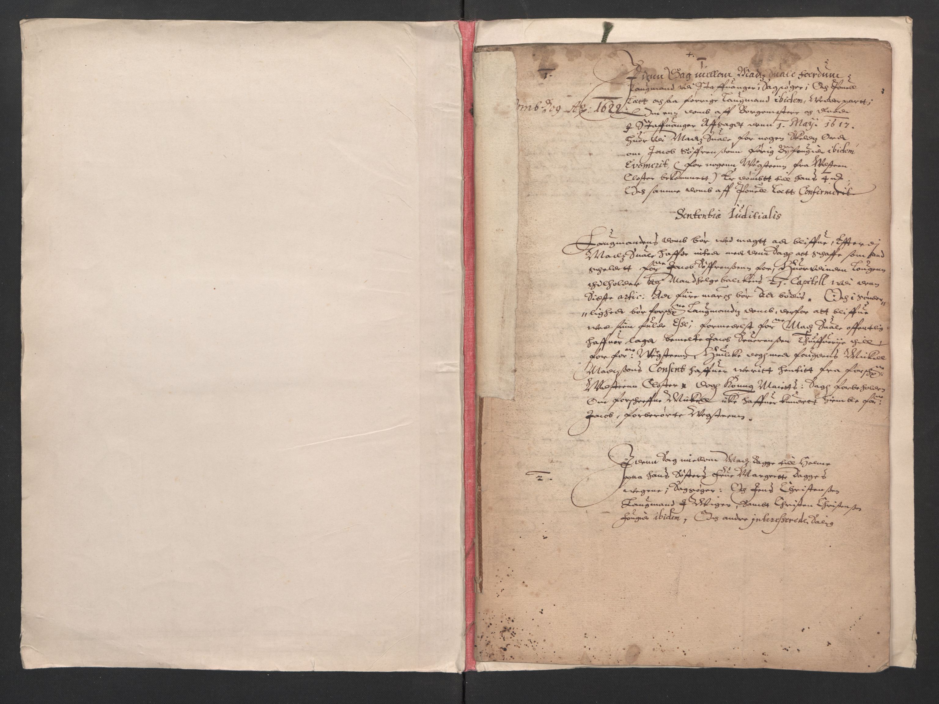 Herredagen 1539-1664  (Kongens Retterting), RA/EA-2882/A/L0013: Dombok   Avsiktsbok   Stevningsbok, 1622, s. 0-1