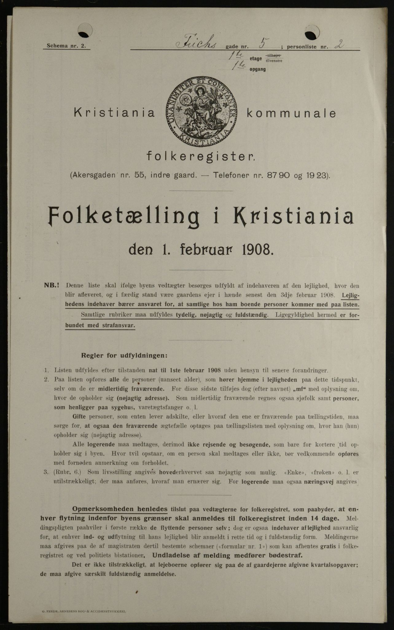 OBA, Kommunal folketelling 1.2.1908 for Kristiania kjøpstad, 1908, s. 24206