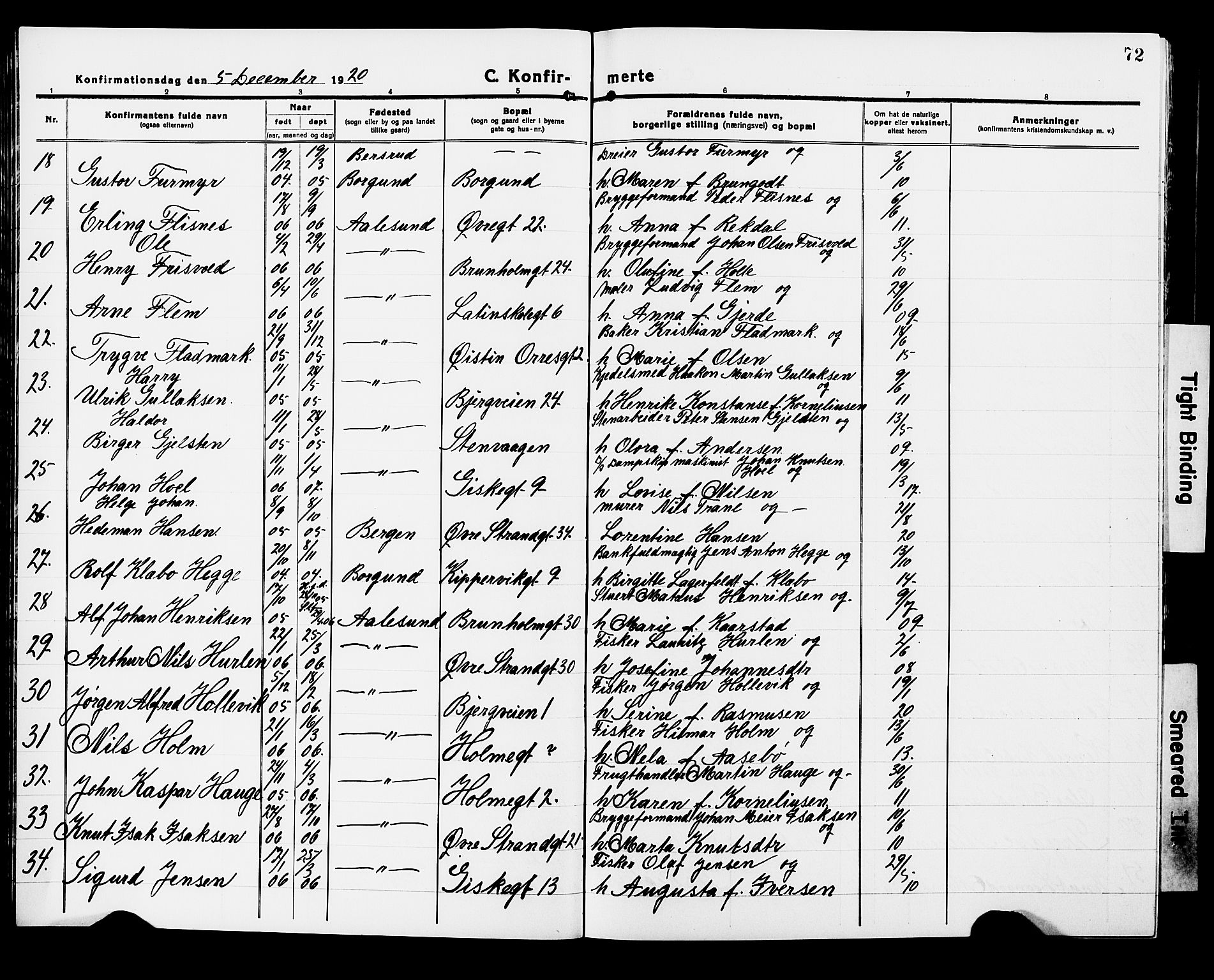 Ministerialprotokoller, klokkerbøker og fødselsregistre - Møre og Romsdal, AV/SAT-A-1454/529/L0472: Klokkerbok nr. 529C09, 1917-1929, s. 72