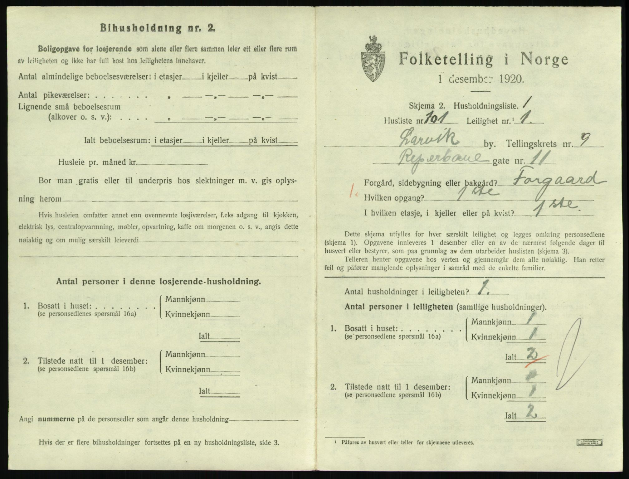 SAKO, Folketelling 1920 for 0707 Larvik kjøpstad, 1920, s. 7410