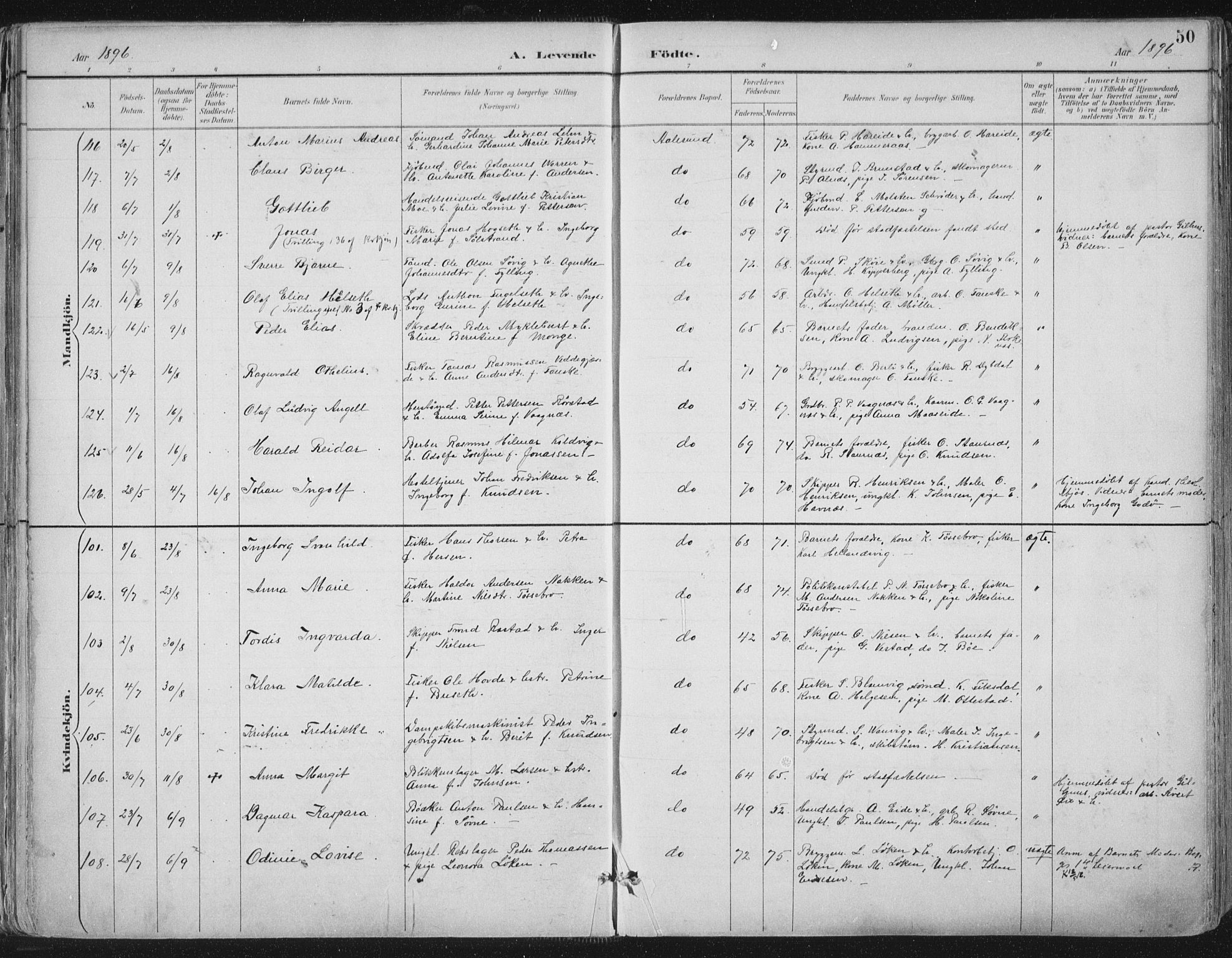 Ministerialprotokoller, klokkerbøker og fødselsregistre - Møre og Romsdal, AV/SAT-A-1454/529/L0456: Ministerialbok nr. 529A06, 1894-1906, s. 50