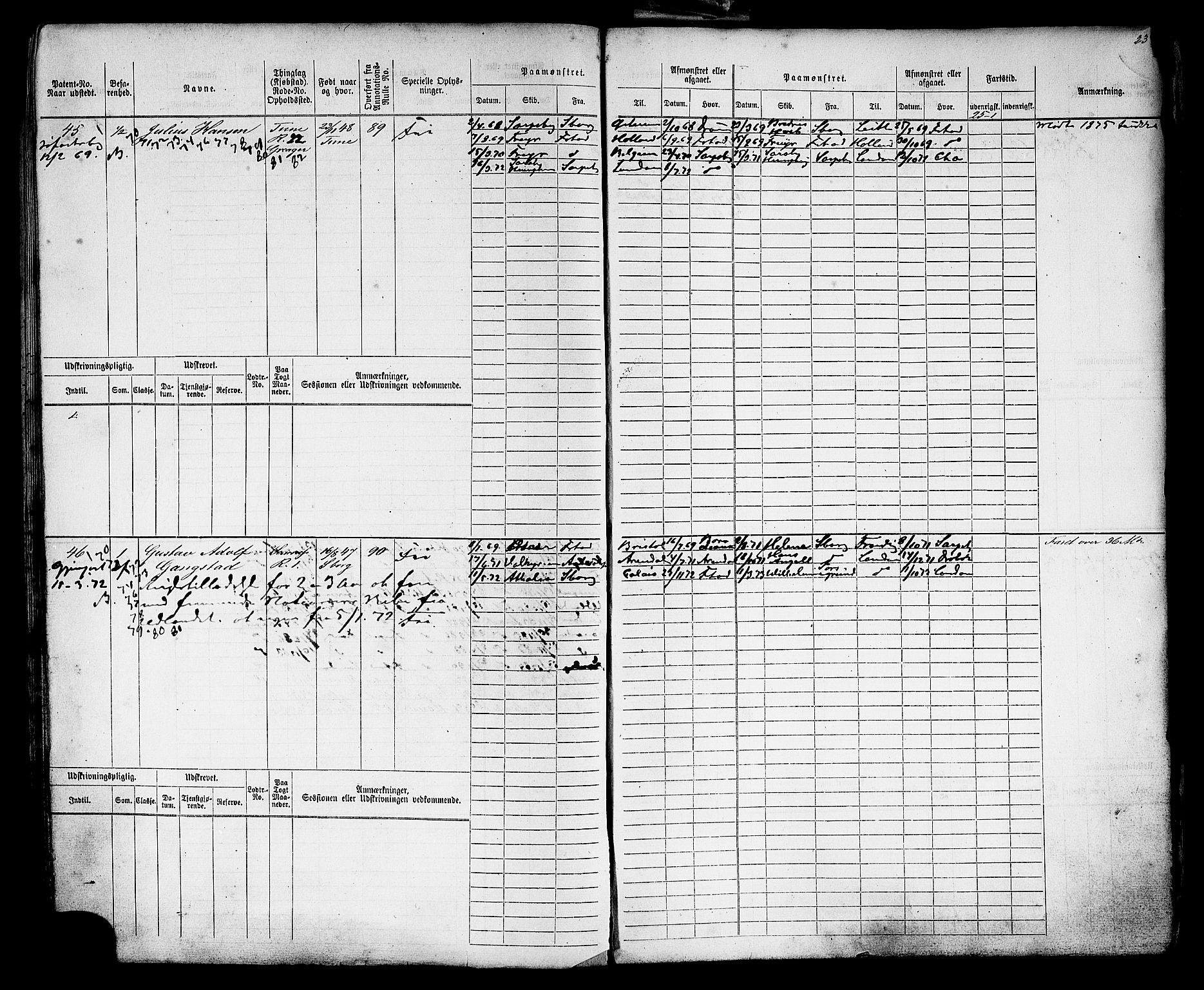 Sarpsborg mønstringskontor, AV/SAO-A-10569c/F/Fc/Fcb/L0004: Hovedrulle, 1868-1881, s. 26