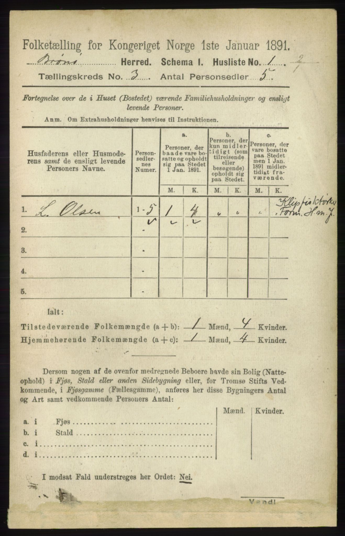 RA, Folketelling 1891 for 1814 Brønnøy herred, 1891, s. 1195