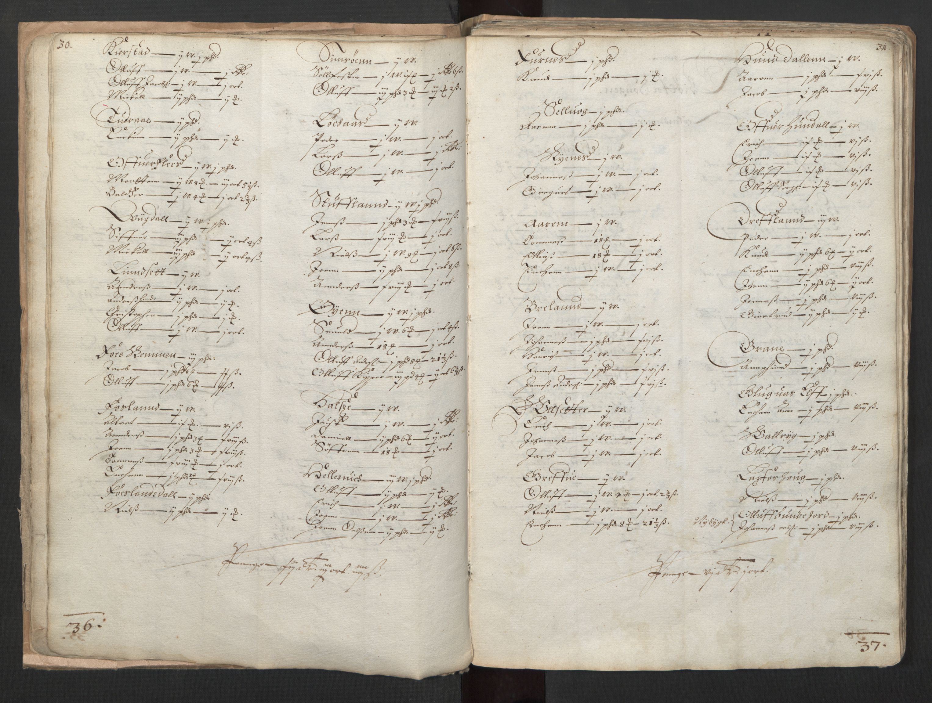 Rentekammeret inntil 1814, Realistisk ordnet avdeling, AV/RA-EA-4070/L/L0030/0002: Nordland lagdømme: / Skattemanntall, 1662, s. 36-37