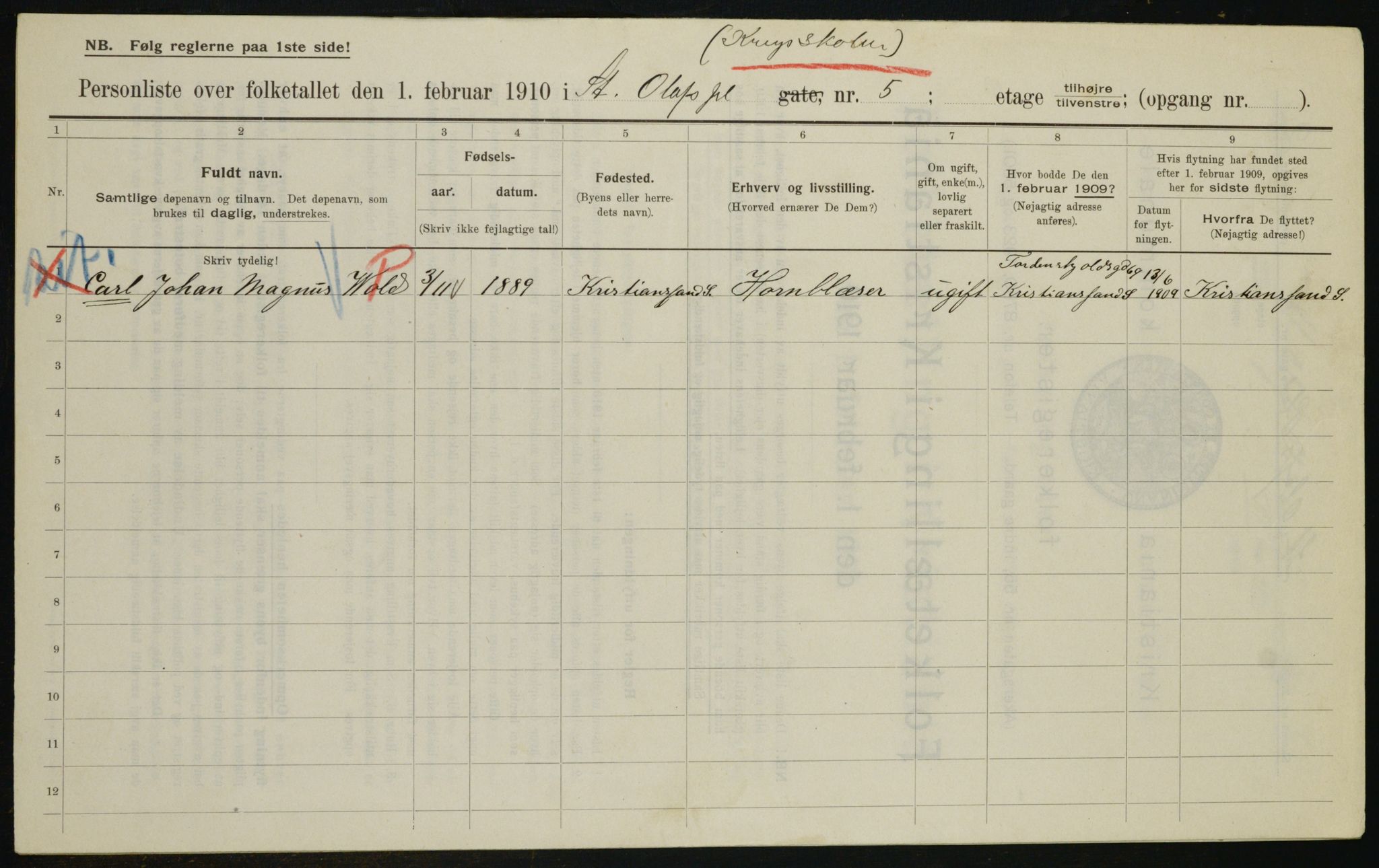 OBA, Kommunal folketelling 1.2.1910 for Kristiania, 1910, s. 84528