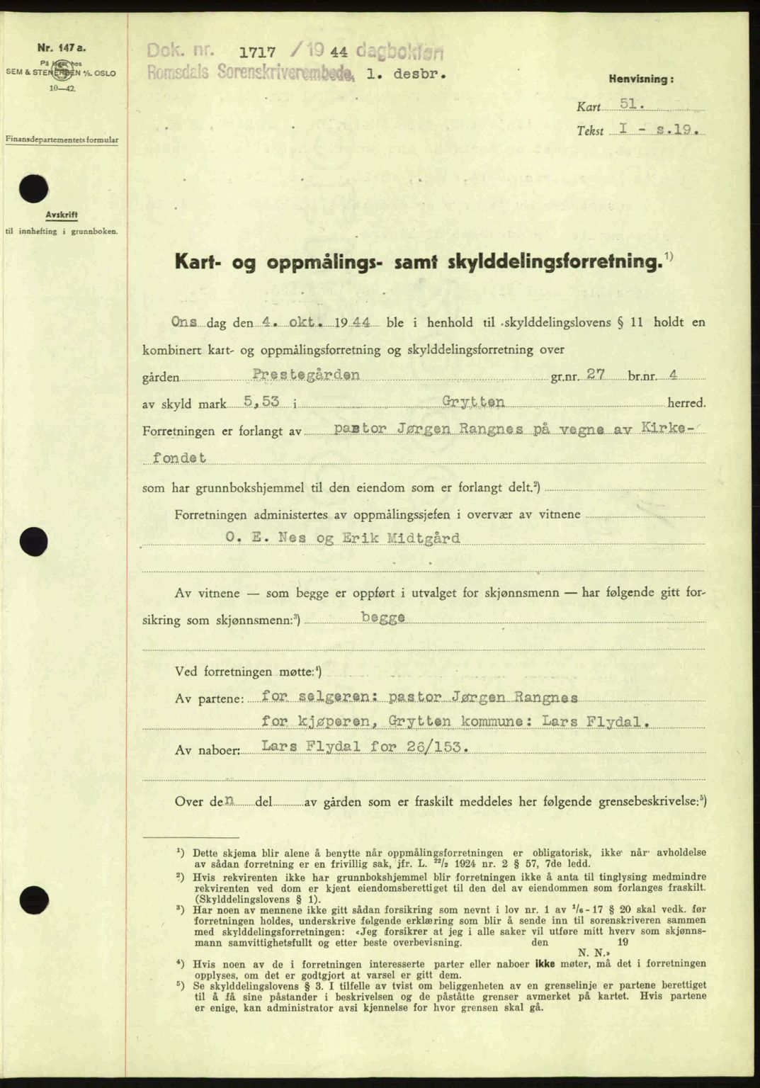 Romsdal sorenskriveri, SAT/A-4149/1/2/2C: Pantebok nr. A17, 1944-1945, Dagboknr: 1717/1944