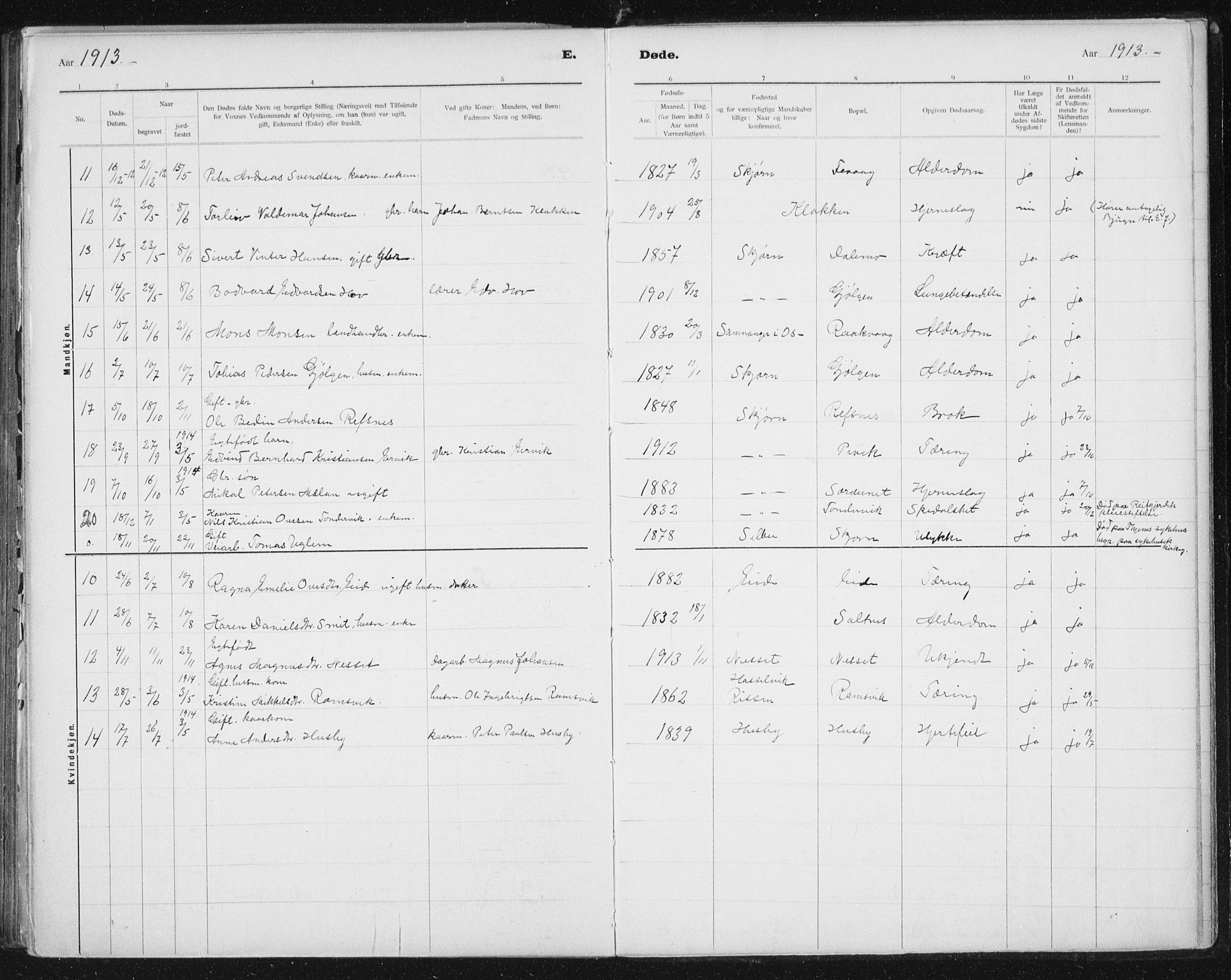 Ministerialprotokoller, klokkerbøker og fødselsregistre - Sør-Trøndelag, SAT/A-1456/653/L0660: Klokkerbok nr. 653C04, 1894-1919