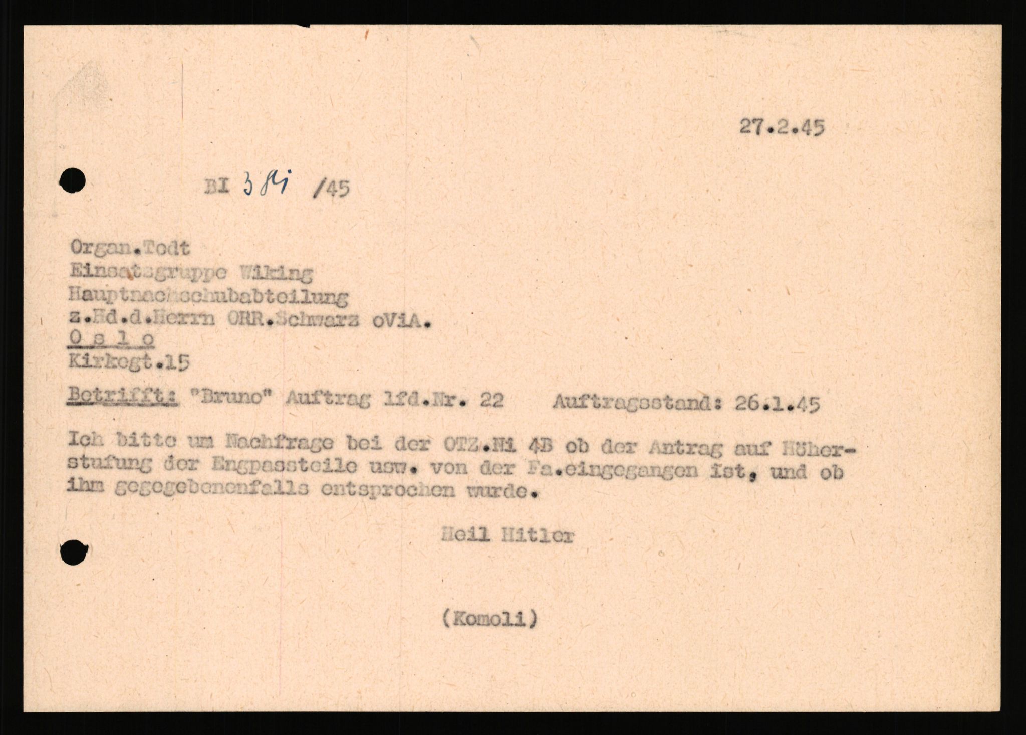 Tyske arkiver, Organisation Todt (OT), Einsatzgruppe Wiking, RA/RAFA-2188/2/H/Hd/Hda/L0029/0002: Diverse, Zone Bergen / Diverse, 1940-1945, s. 82
