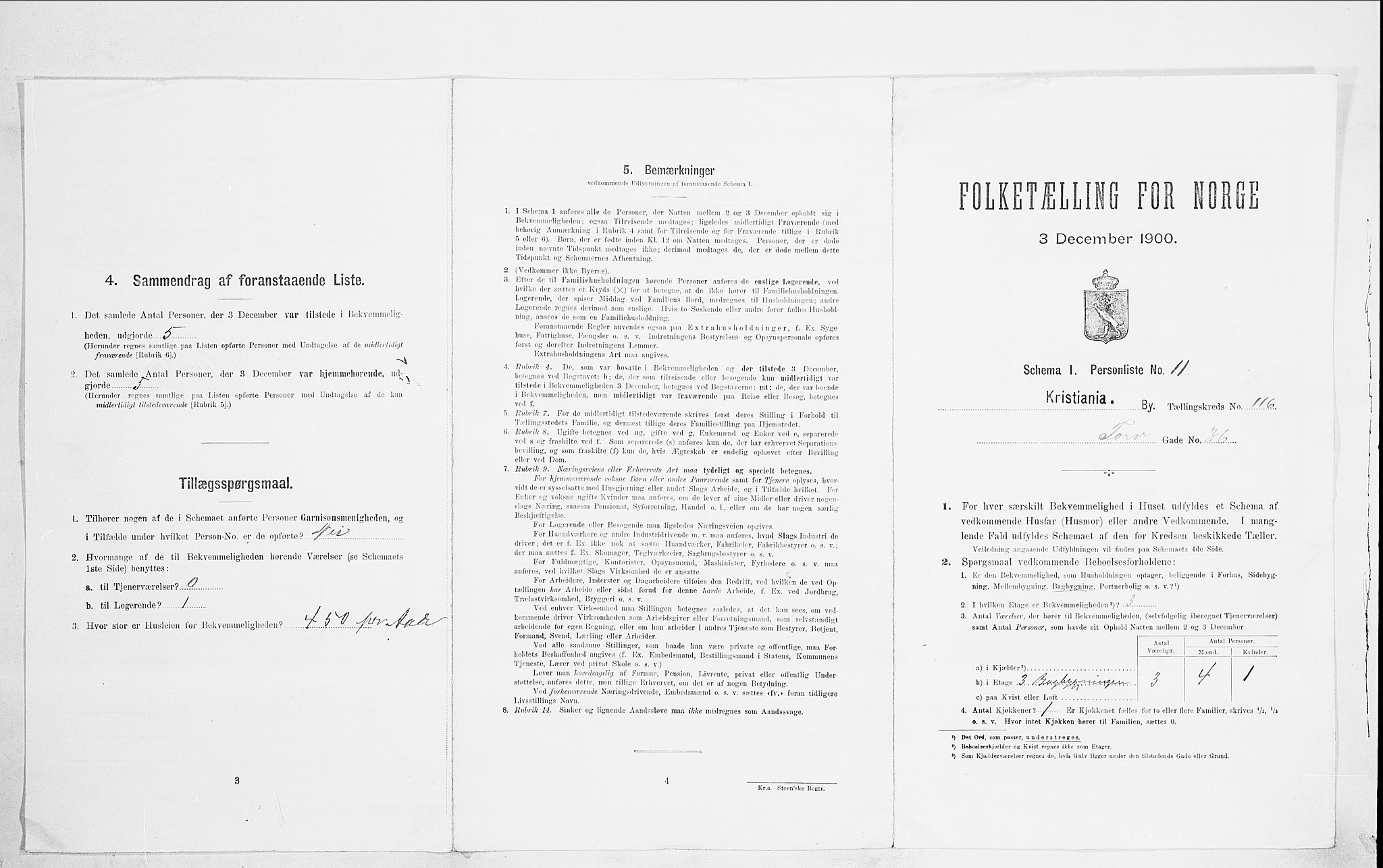 SAO, Folketelling 1900 for 0301 Kristiania kjøpstad, 1900, s. 103335