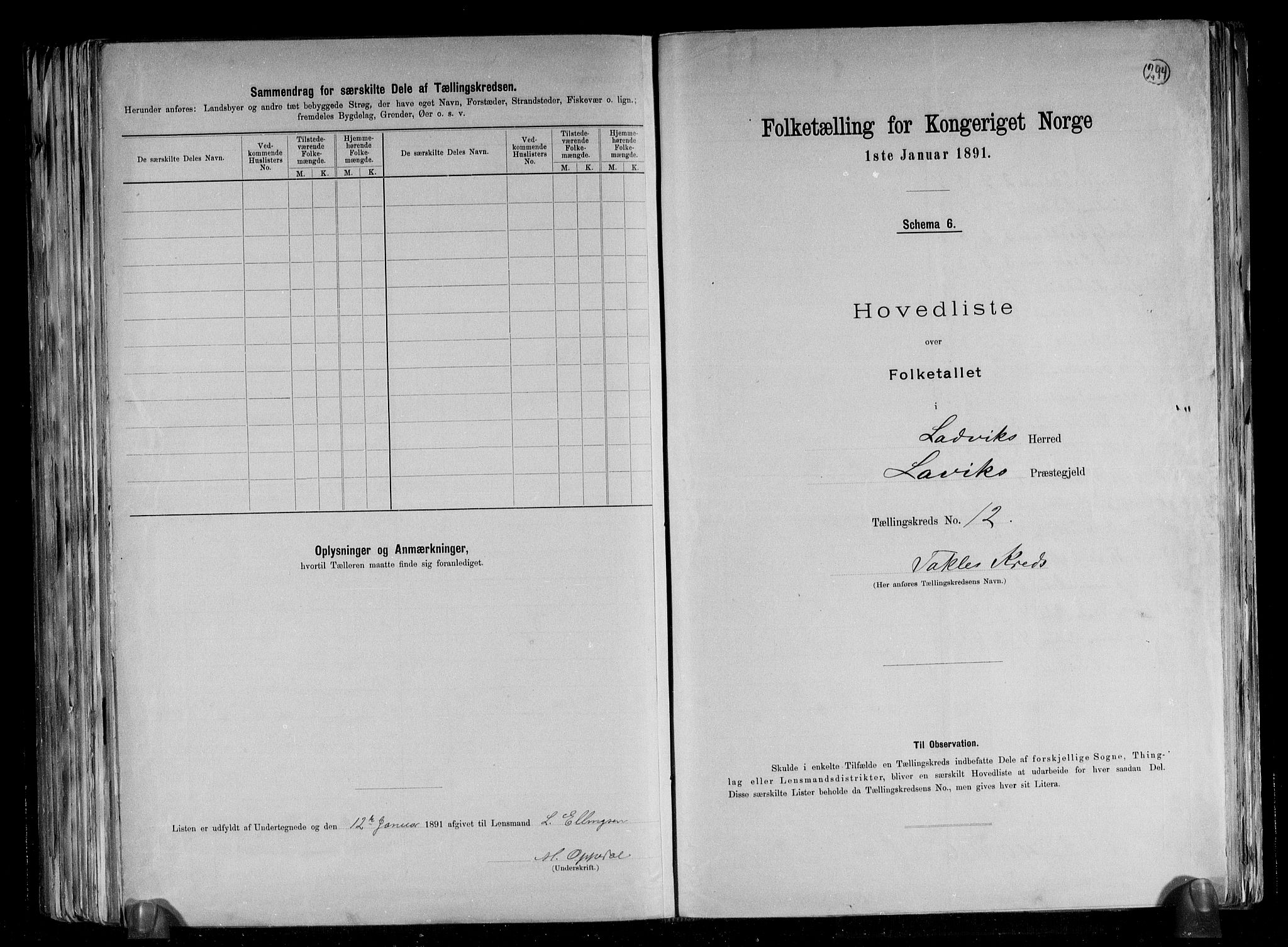 RA, Folketelling 1891 for 1415 Lavik og Brekke herred, 1891, s. 26