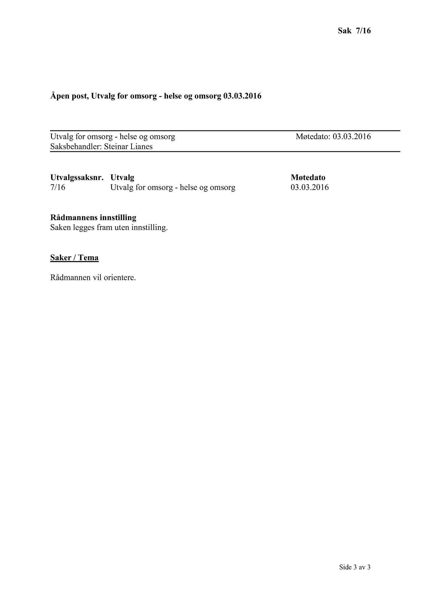 Klæbu Kommune, TRKO/KK/05-UOm/L007: Utvalg for omsorg - Møtedokumenter, 2016, s. 114