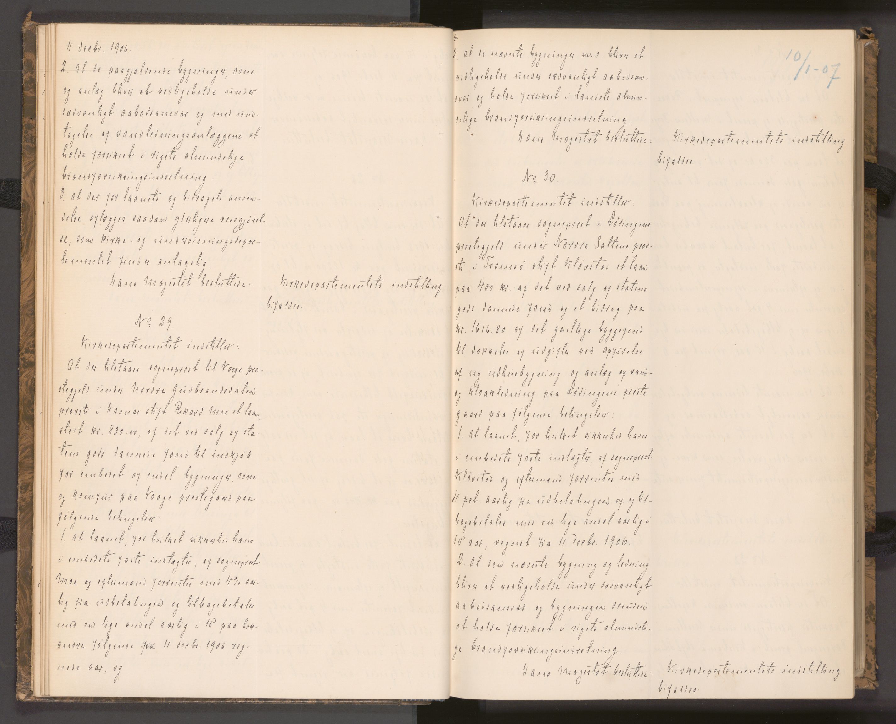 Statsrådssekretariatet, AV/RA-S-1001/A/Ac/L0006: Kgl. res. nr. 1-873, 1. kvartal, 1907