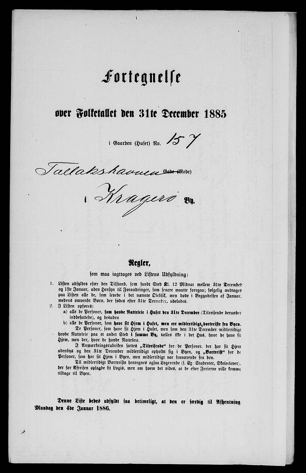 SAKO, Folketelling 1885 for 0801 Kragerø kjøpstad, 1885, s. 349