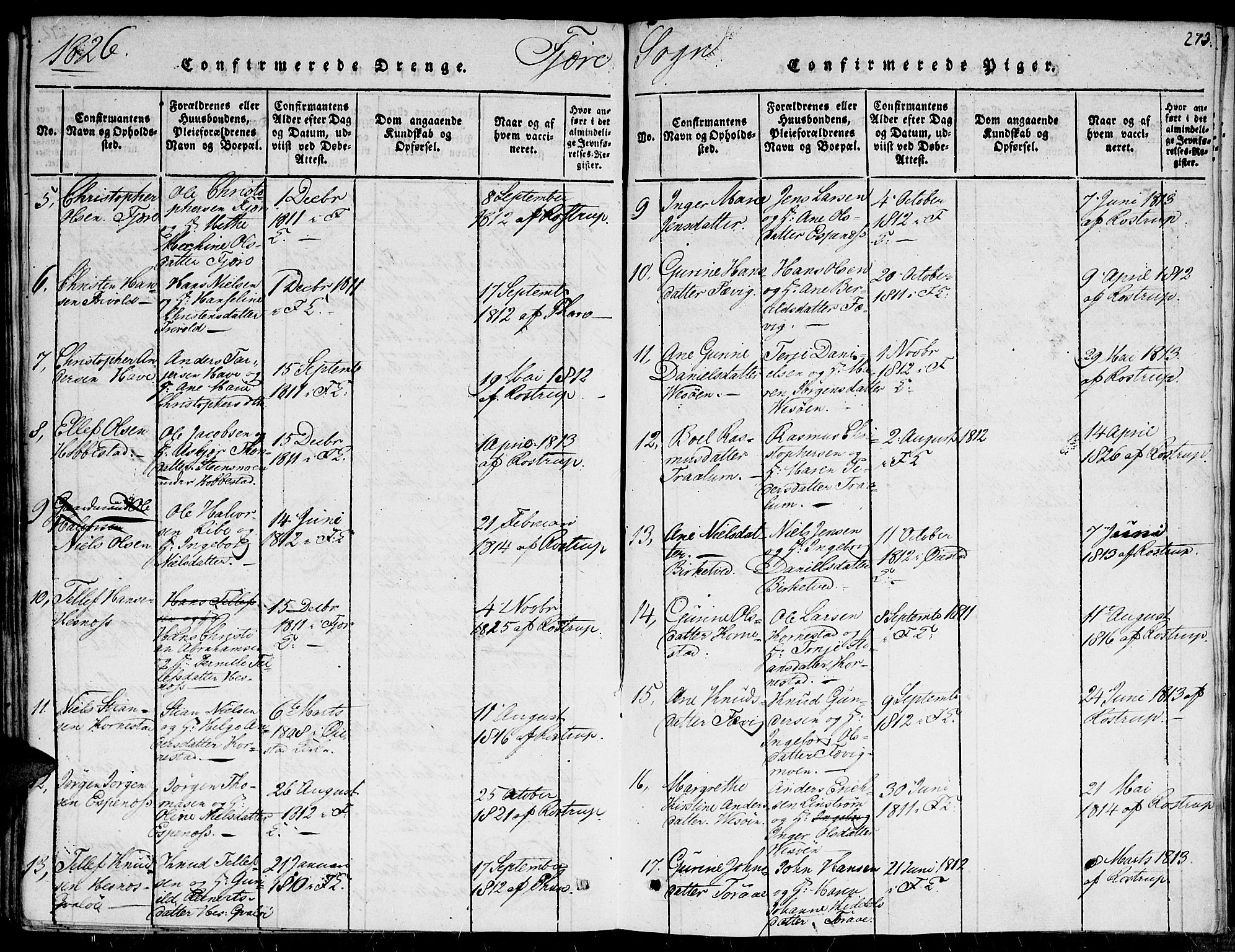 Fjære sokneprestkontor, AV/SAK-1111-0011/F/Fa/L0001: Ministerialbok nr. A 1 /1, 1816-1826, s. 273