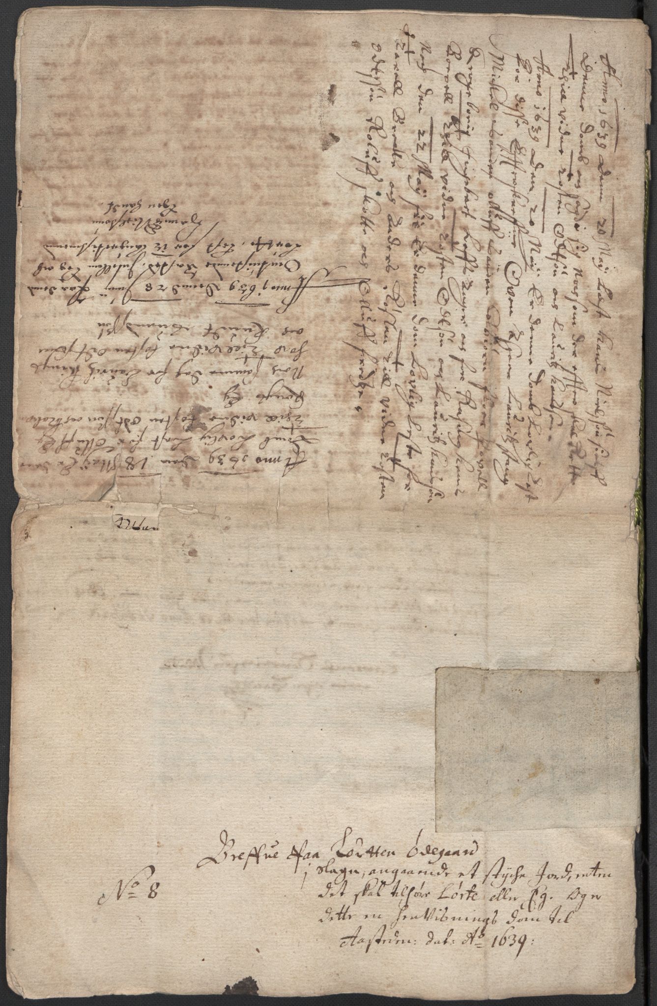 Riksarkivets diplomsamling, AV/RA-EA-5965/F15/L0024: Prestearkiv - Vestfold, 1619-1681, s. 86