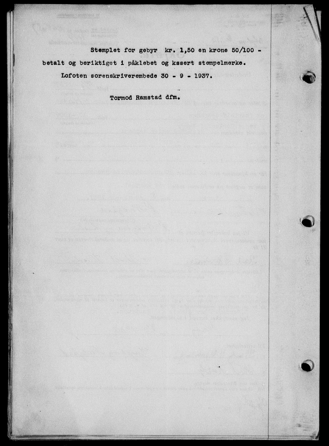 Lofoten sorenskriveri, SAT/A-0017/1/2/2C/L0002a: Pantebok nr. 2a, 1937-1937, Dagboknr: 1964/1937