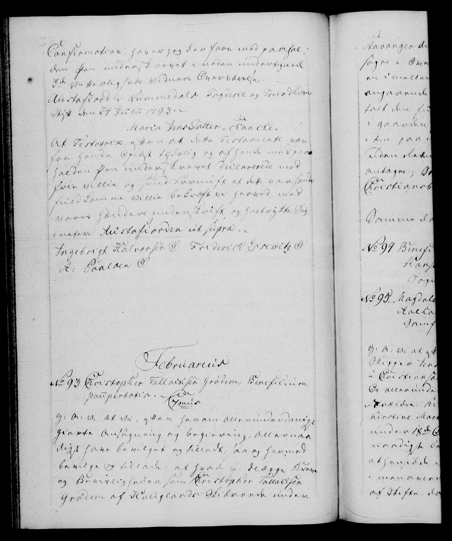 Danske Kanselli 1572-1799, RA/EA-3023/F/Fc/Fca/Fcaa/L0055: Norske registre, 1794, s. 52b