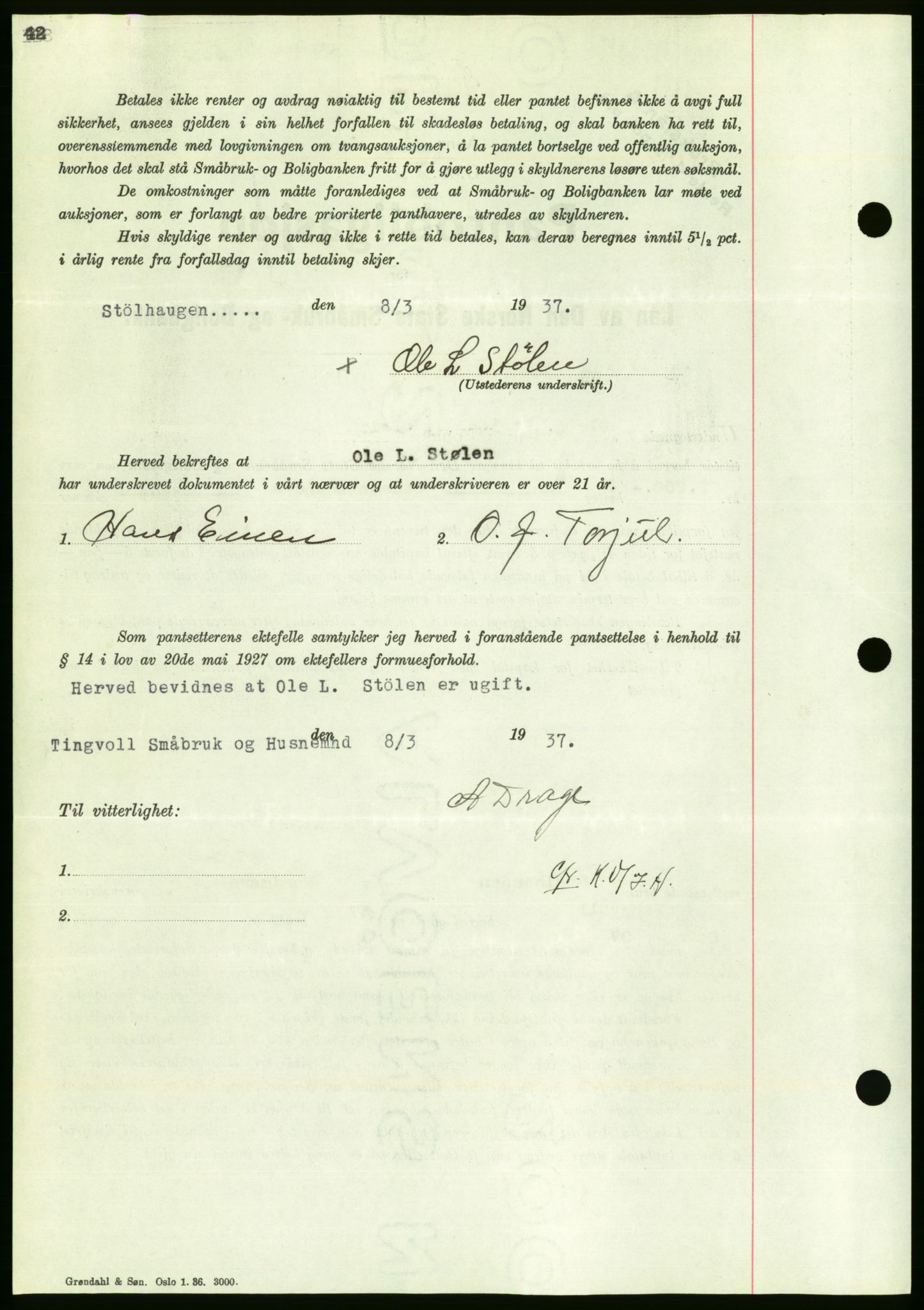 Nordmøre sorenskriveri, AV/SAT-A-4132/1/2/2Ca/L0091: Pantebok nr. B81, 1937-1937, Dagboknr: 606/1937