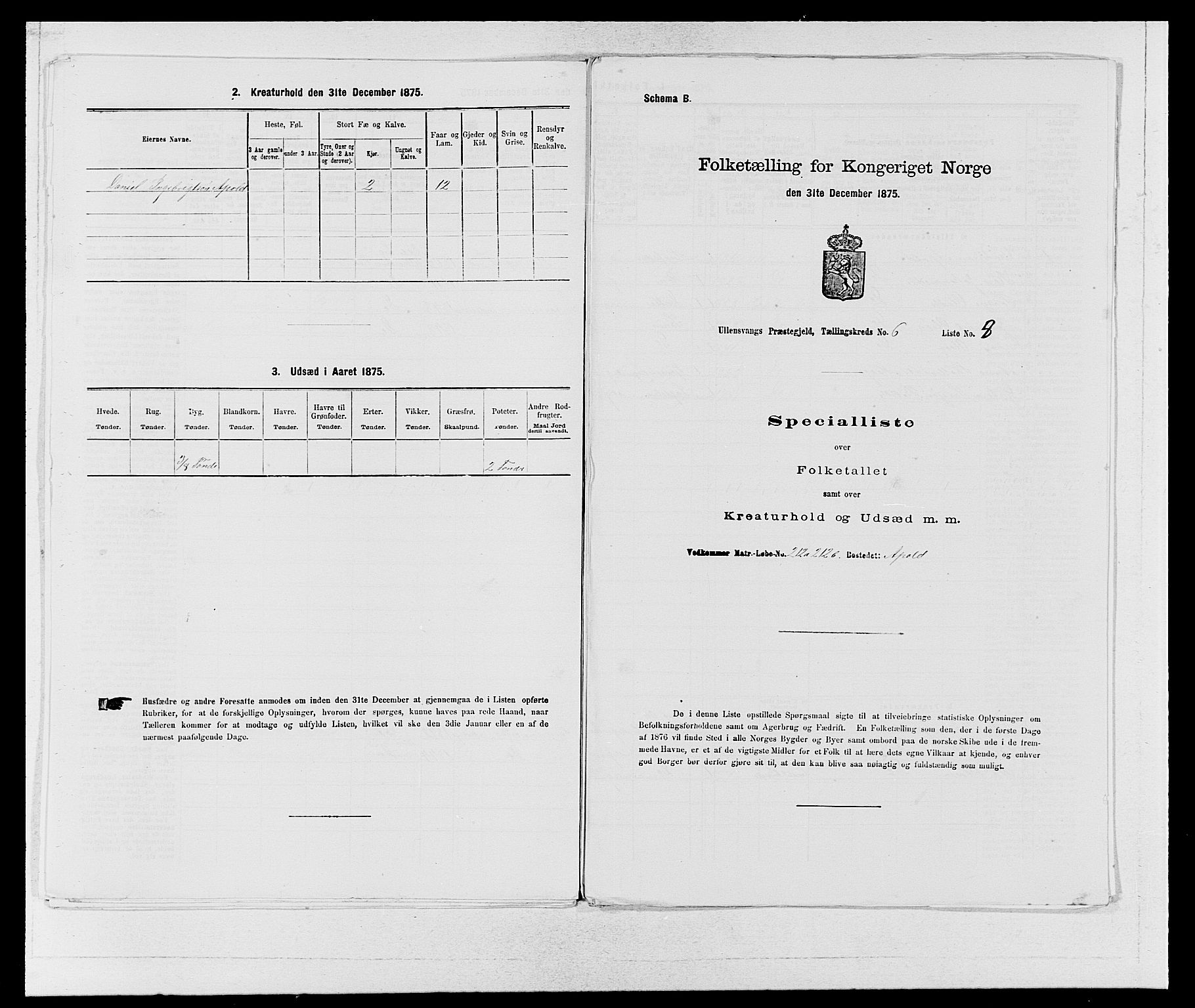 SAB, Folketelling 1875 for 1230P Ullensvang prestegjeld, 1875, s. 517