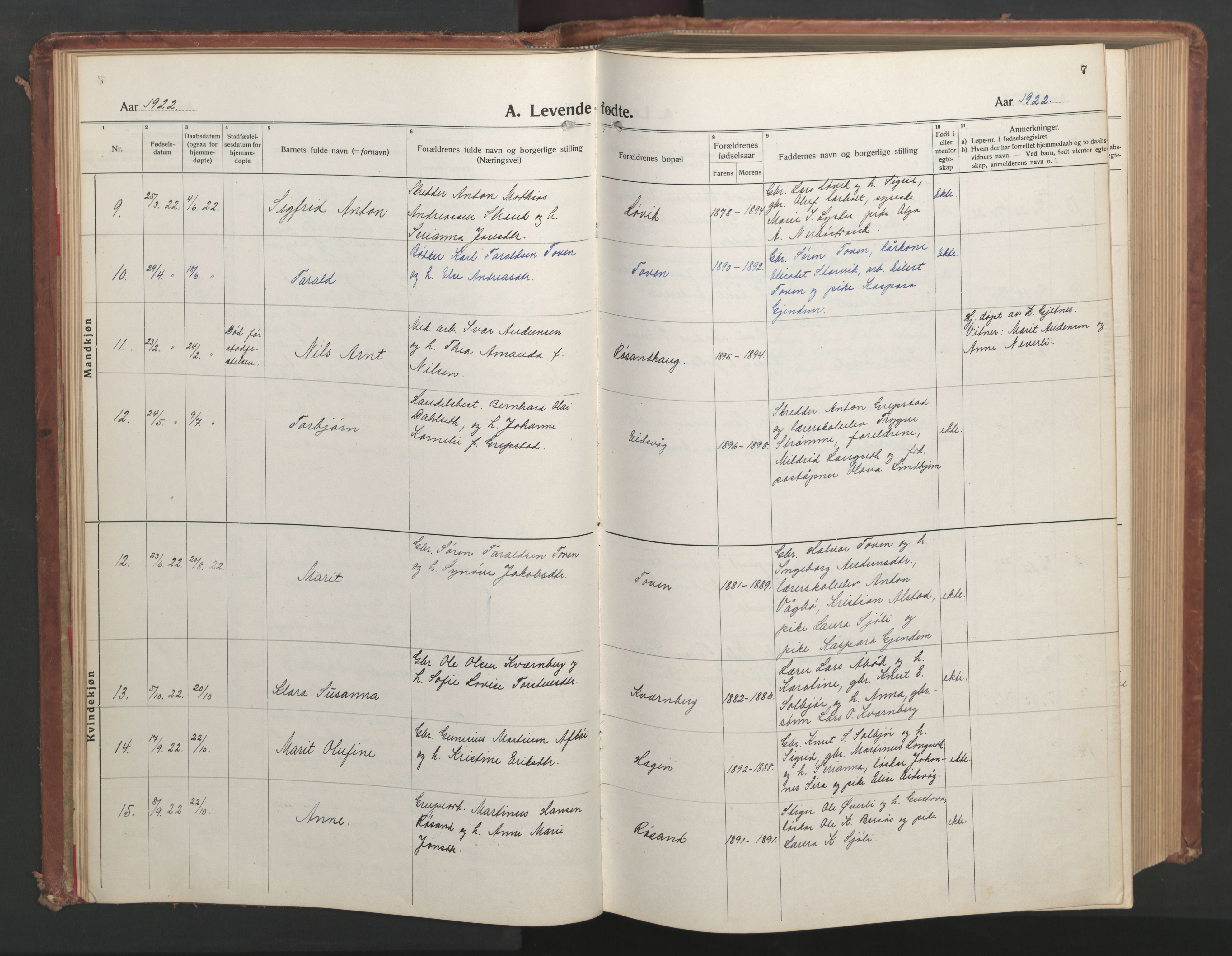 Ministerialprotokoller, klokkerbøker og fødselsregistre - Møre og Romsdal, AV/SAT-A-1454/551/L0633: Klokkerbok nr. 551C05, 1921-1961, s. 7