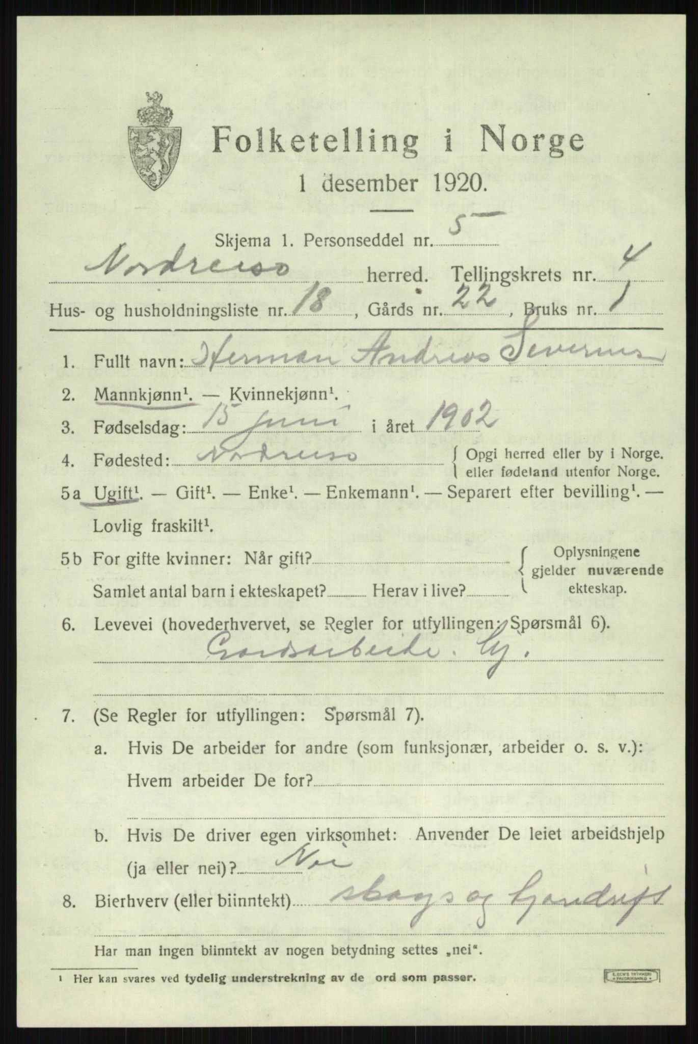 SATØ, Folketelling 1920 for 1942 Nordreisa herred, 1920, s. 2093