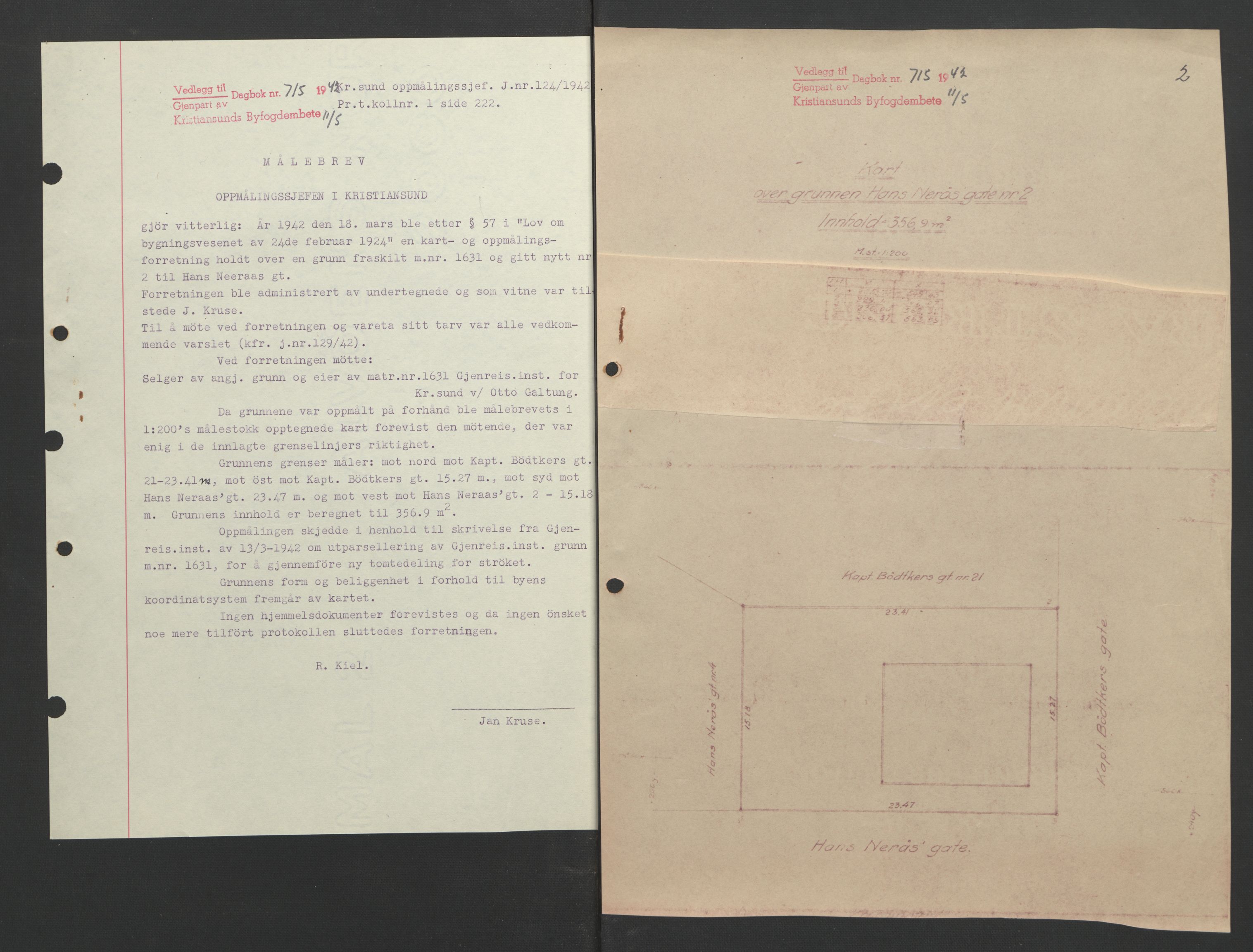 Kristiansund byfogd, SAT/A-4587/A/27: Pantebok nr. 37, 1942-1945, Dagboknr: 715/1942