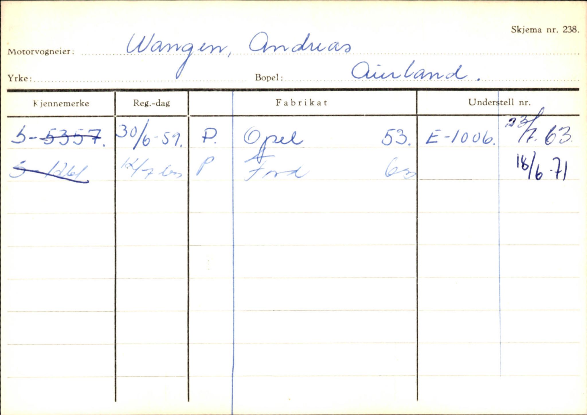 Statens vegvesen, Sogn og Fjordane vegkontor, SAB/A-5301/4/F/L0125: Eigarregister Sogndal V-Å. Aurland A-Å. Fjaler A-N, 1945-1975, s. 1272