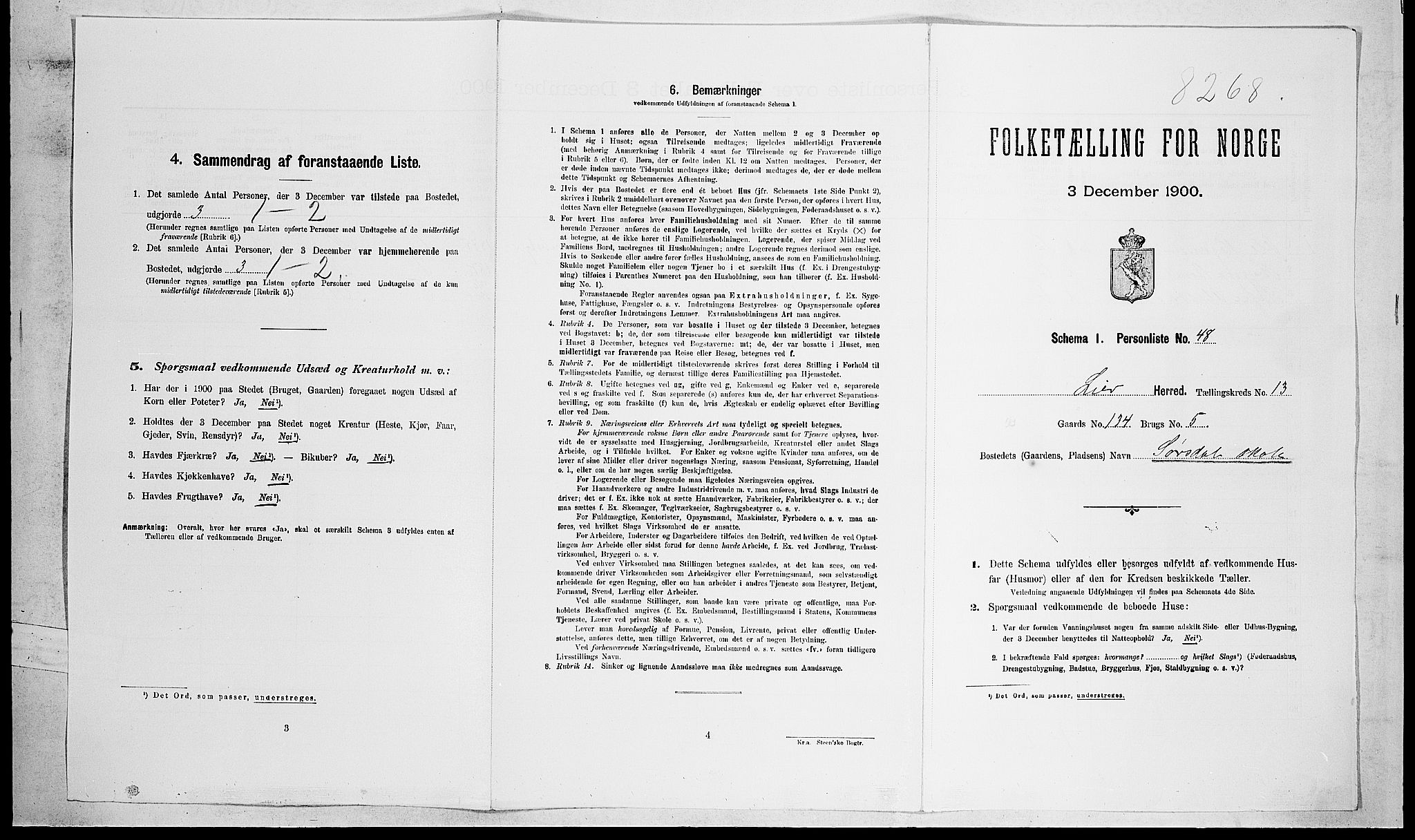 RA, Folketelling 1900 for 0626 Lier herred, 1900, s. 2203