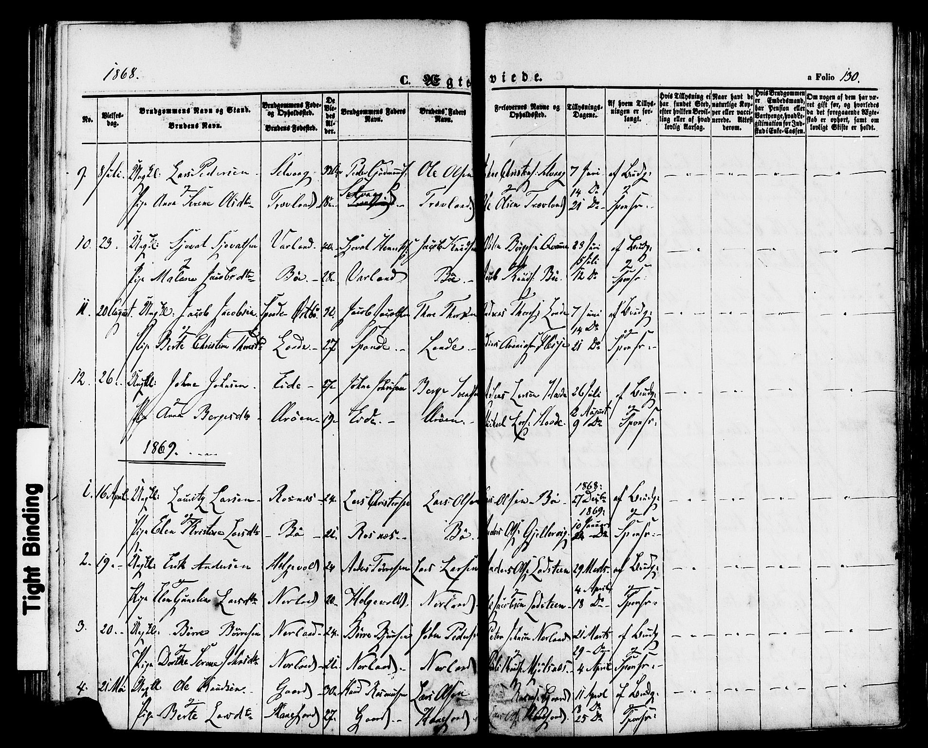 Finnøy sokneprestkontor, SAST/A-101825/H/Ha/Haa/L0008: Ministerialbok nr. A 8, 1863-1878, s. 130