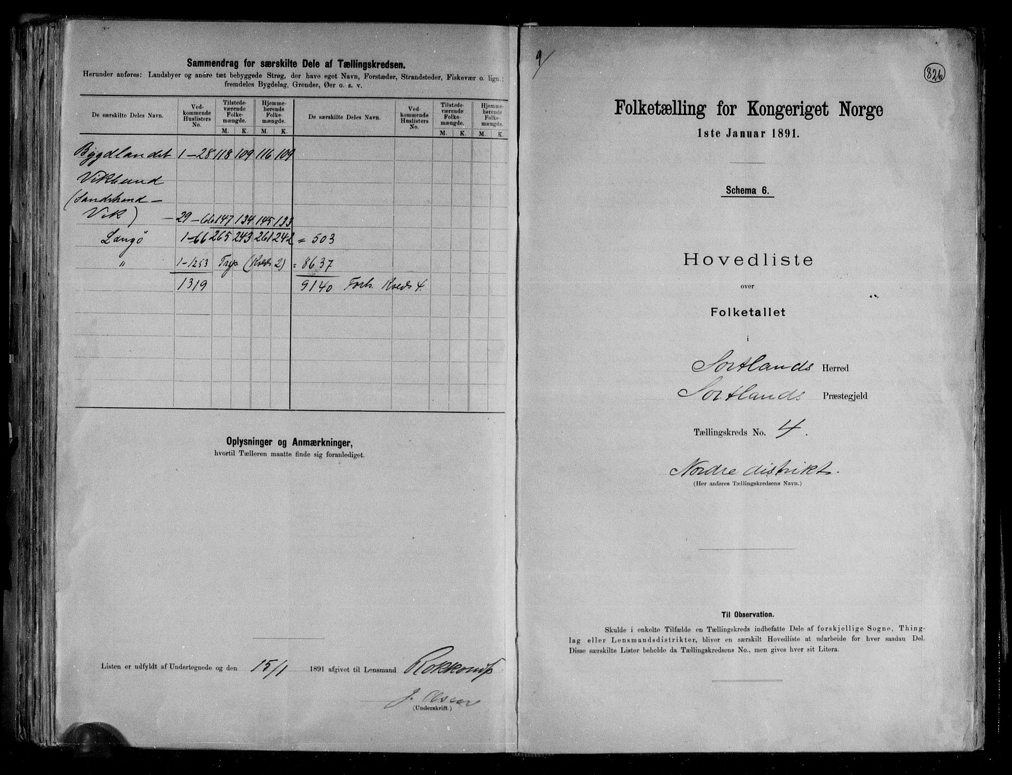 RA, Folketelling 1891 for 1870 Sortland herred, 1891, s. 14