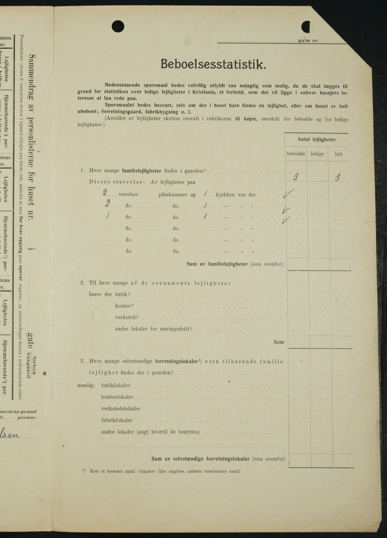 OBA, Kommunal folketelling 1.2.1909 for Kristiania kjøpstad, 1909, s. 13737