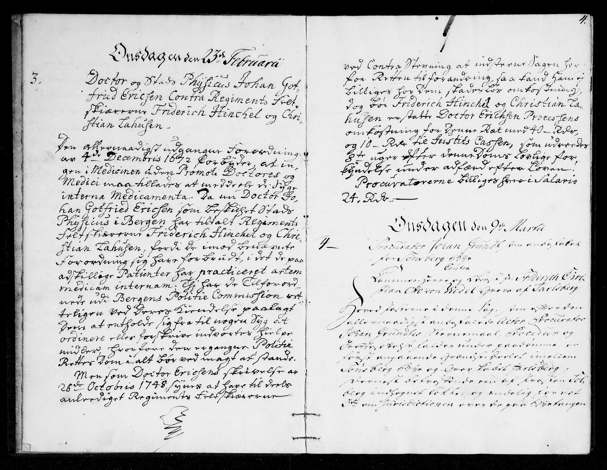 Overhoffretten 1667-1797, AV/RA-EA-2884/Aa/L0088: Avsiktsprotokoll, 1757, s. 3b-4a