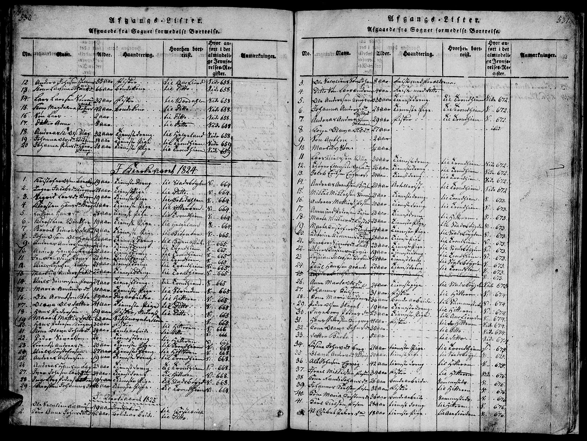 Ministerialprotokoller, klokkerbøker og fødselsregistre - Sør-Trøndelag, AV/SAT-A-1456/659/L0744: Klokkerbok nr. 659C01, 1818-1825, s. 530-531