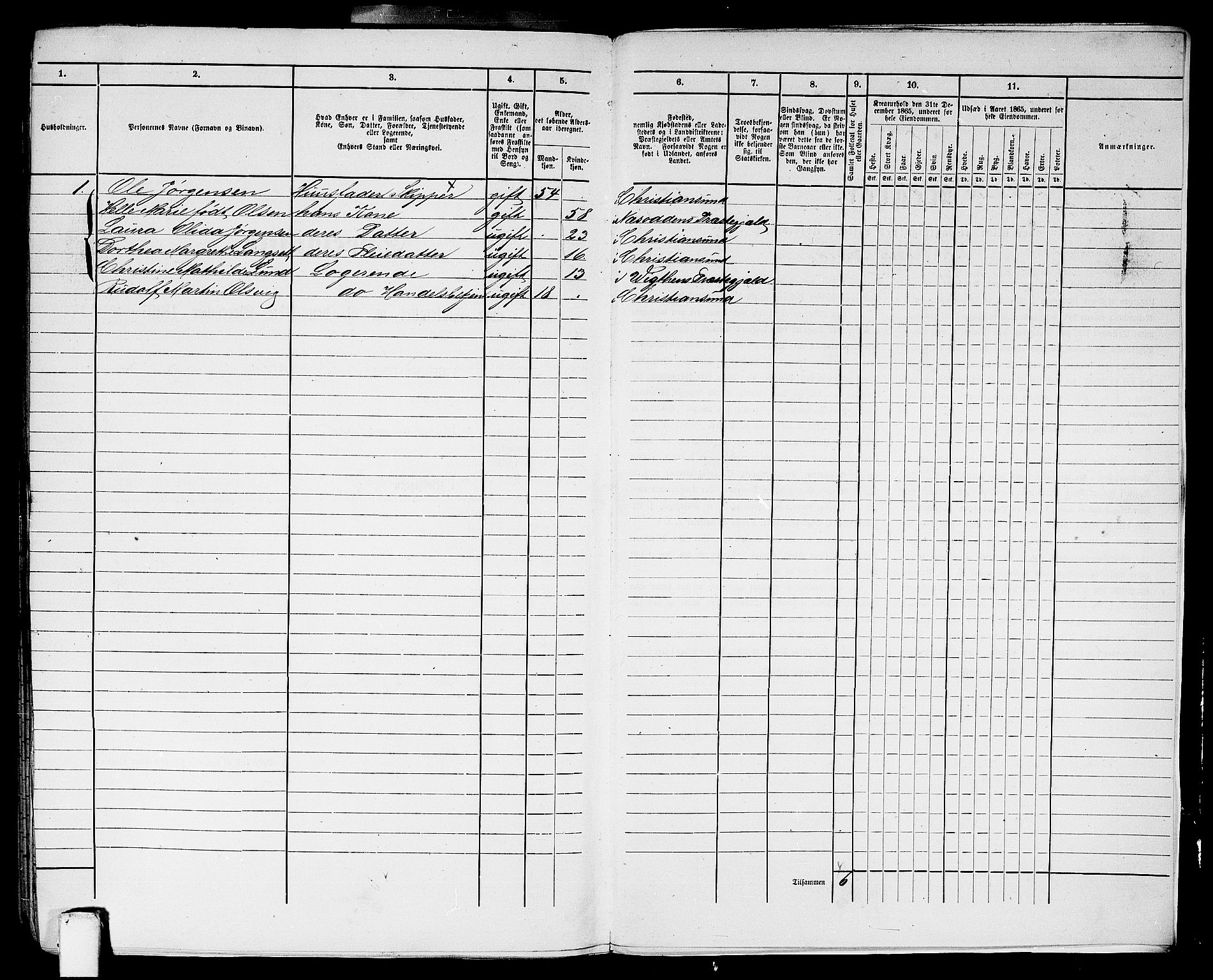 RA, Folketelling 1865 for 1503B Kristiansund prestegjeld, Kristiansund kjøpstad, 1865, s. 509