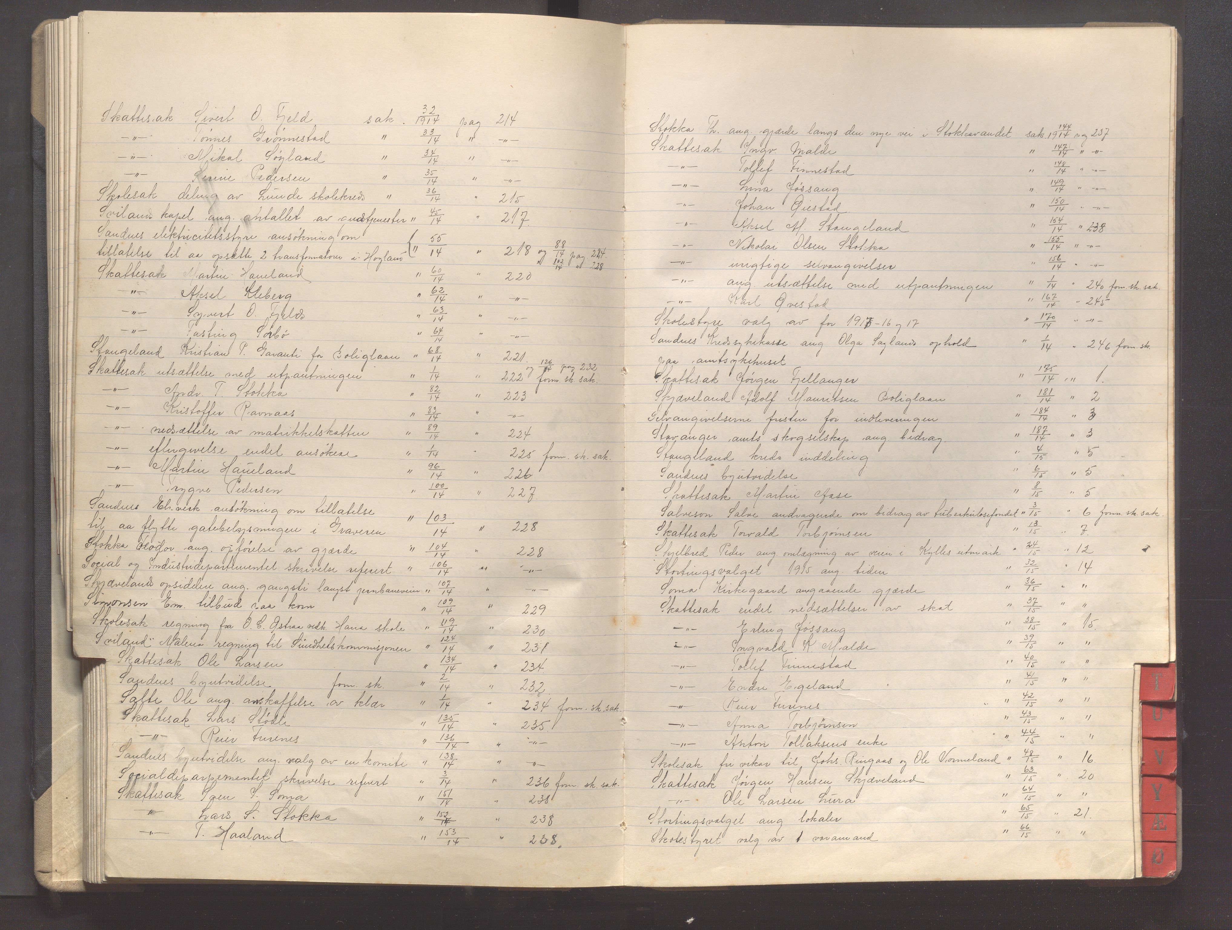 Høyland kommune - Formannskapet, IKAR/K-100046/A/Ae/L0001: Register, 1912-1920, s. 58