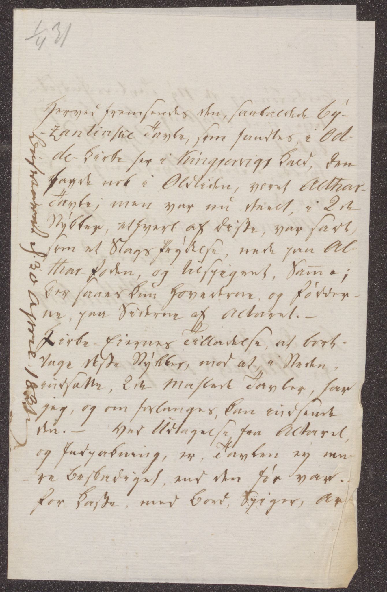 Bergens Museum, UMB/A007/D/Da/L0005/0001: Brevsamling 1831 - 1832 / Brevsamling 1831, 1831