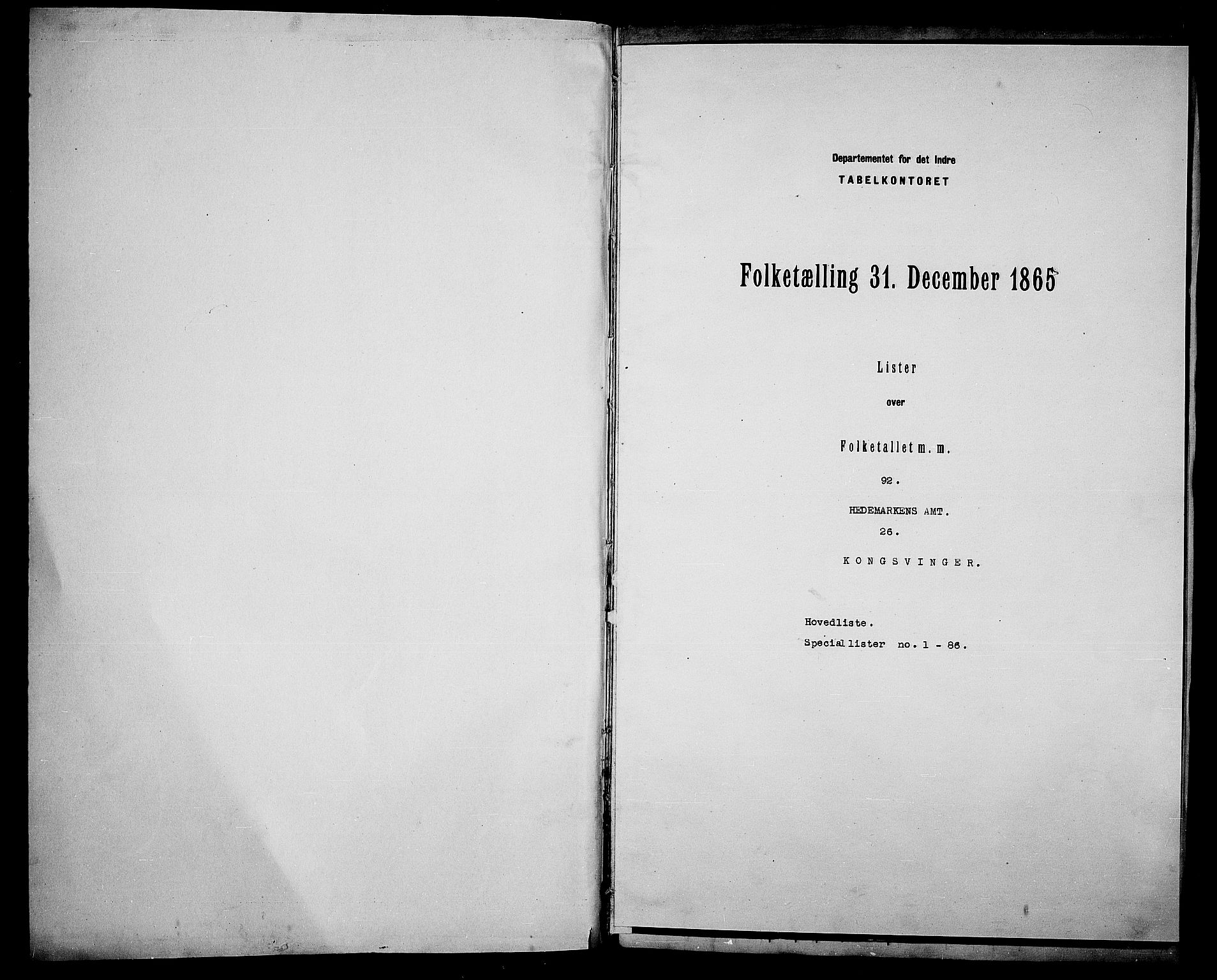 RA, Folketelling 1865 for 0402B Vinger prestegjeld, Kongsvinger kjøpstad, 1865, s. 3