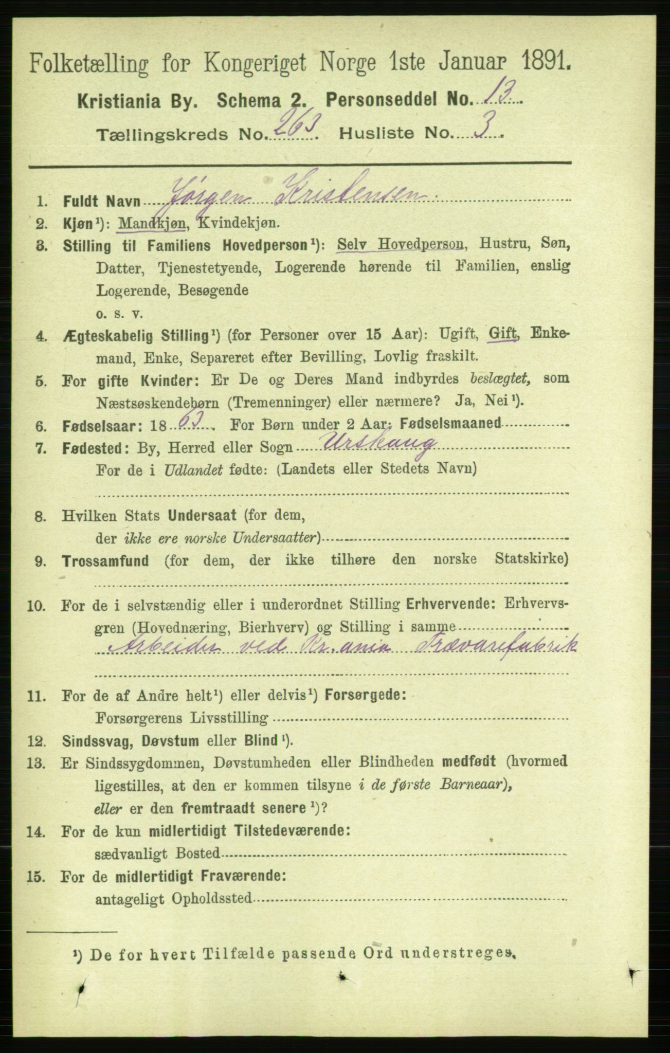 RA, Folketelling 1891 for 0301 Kristiania kjøpstad, 1891, s. 159814