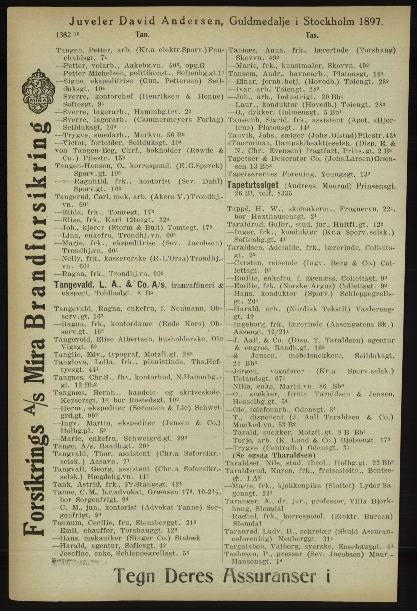 Kristiania/Oslo adressebok, PUBL/-, 1918, s. 1425