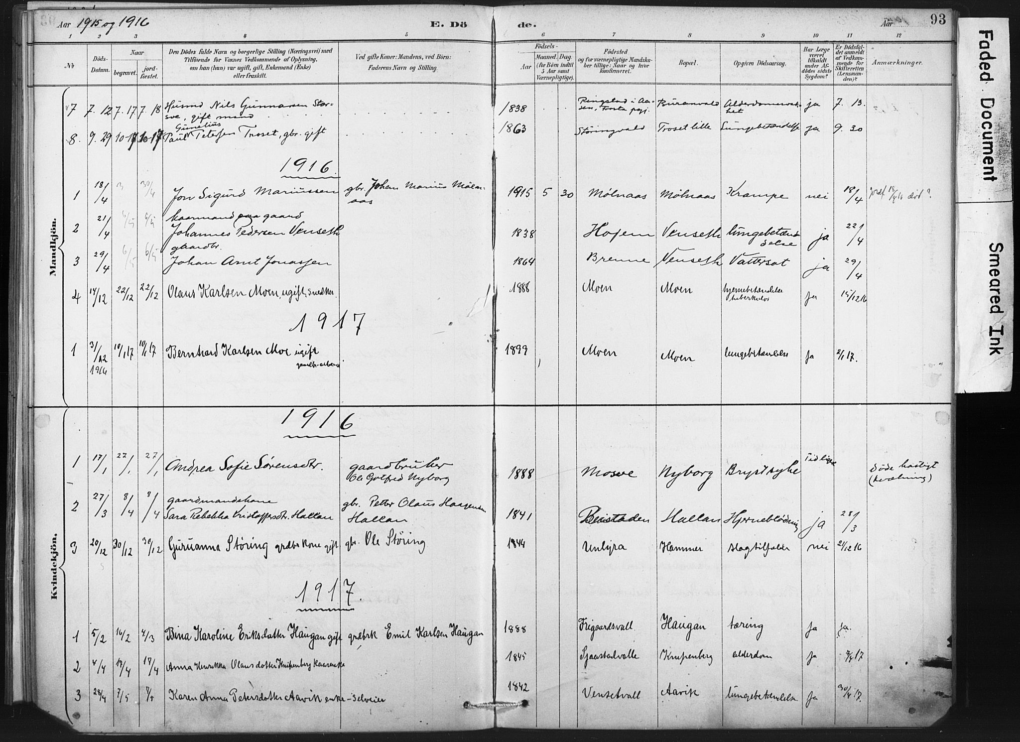 Ministerialprotokoller, klokkerbøker og fødselsregistre - Nord-Trøndelag, SAT/A-1458/718/L0175: Ministerialbok nr. 718A01, 1890-1923, s. 93