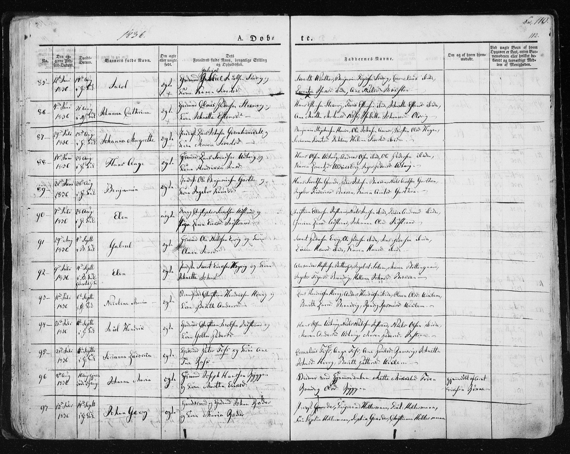 Ministerialprotokoller, klokkerbøker og fødselsregistre - Sør-Trøndelag, AV/SAT-A-1456/659/L0735: Ministerialbok nr. 659A05, 1826-1841, s. 110