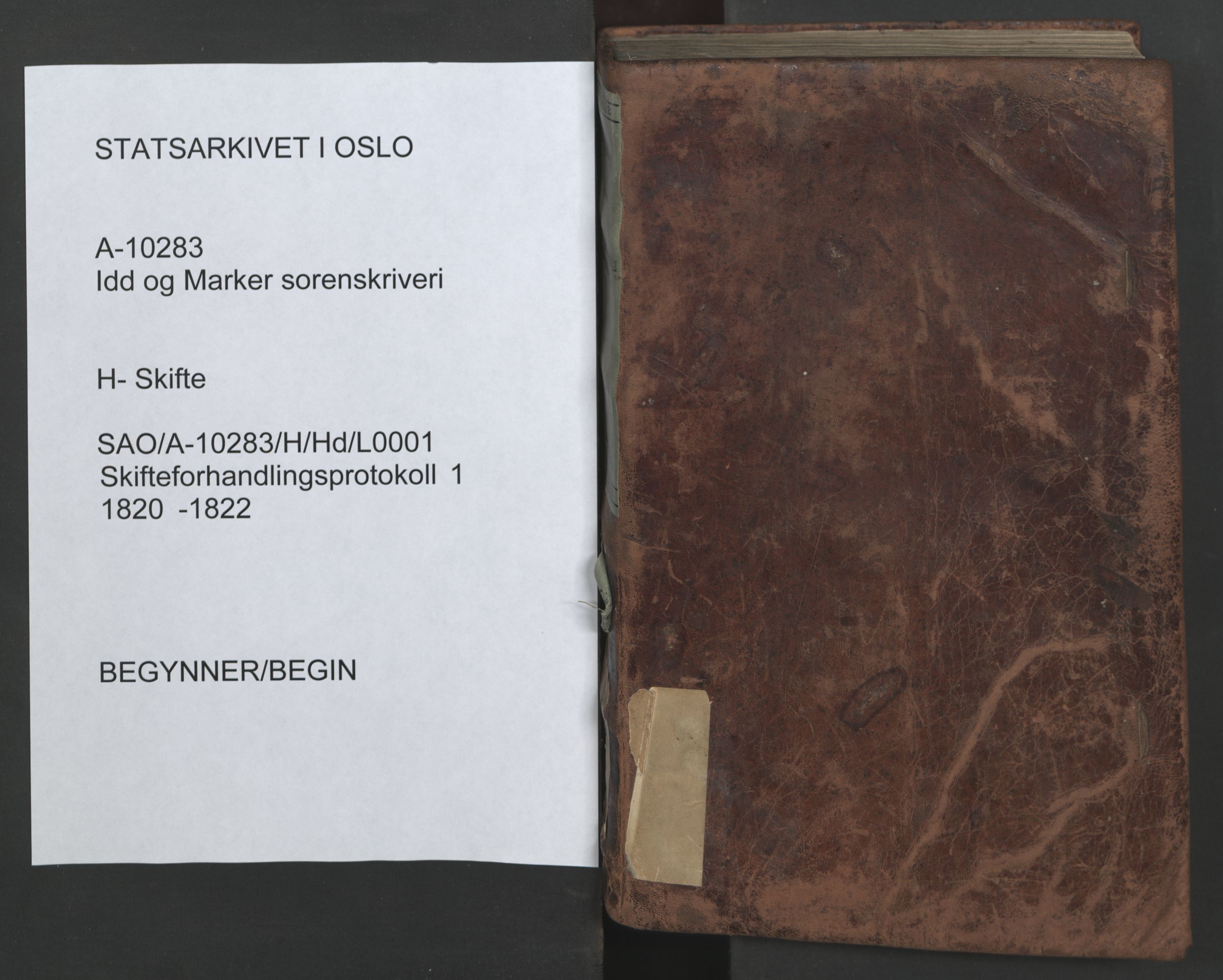 Idd og Marker sorenskriveri, SAO/A-10283/H/Hd/L0001/0001: Skifteforhandlings- og ekstrarettsprotokoll / Skifteforhandlingsprotokoll, 1820-1822
