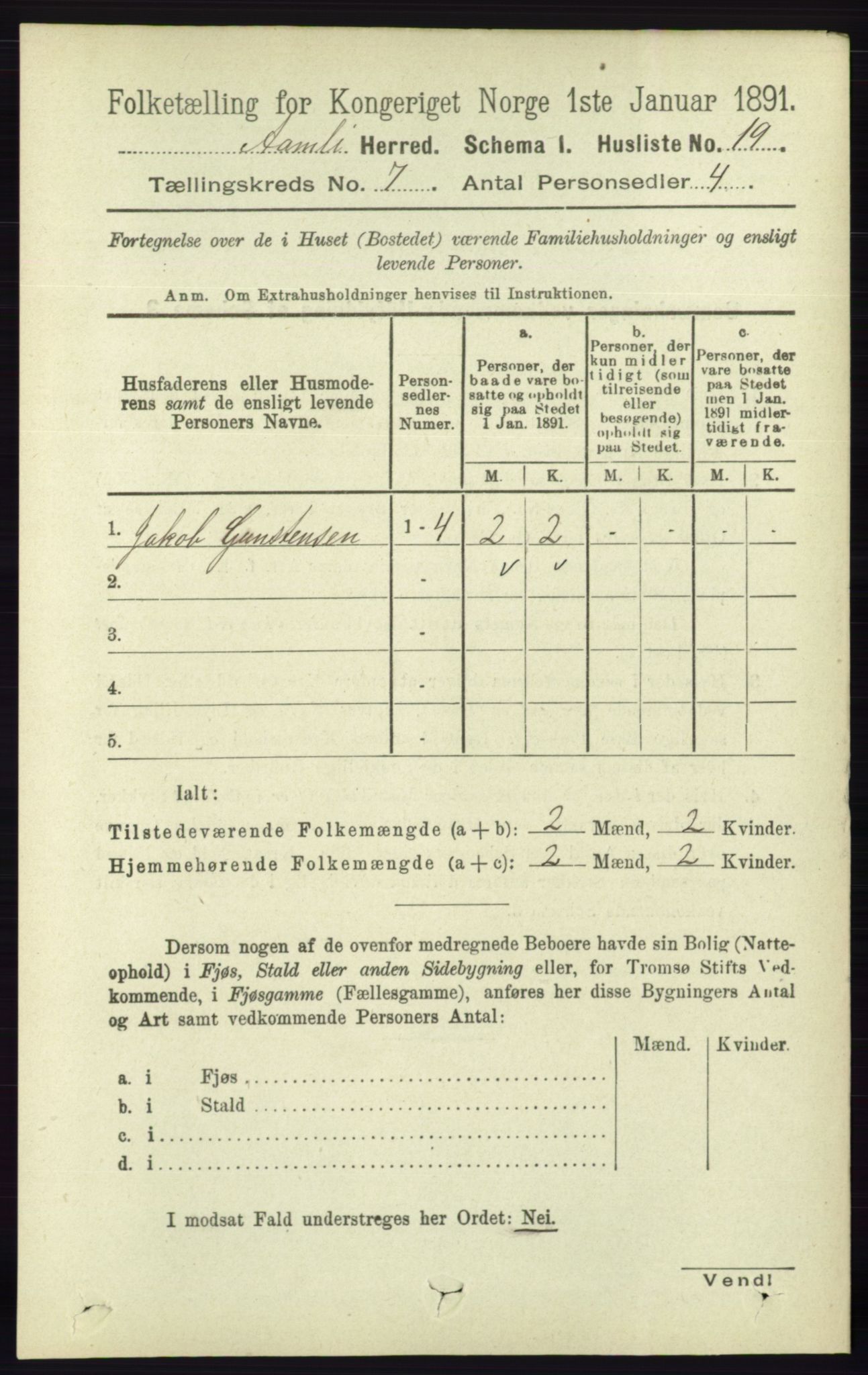 RA, Folketelling 1891 for 0929 Åmli herred, 1891, s. 934